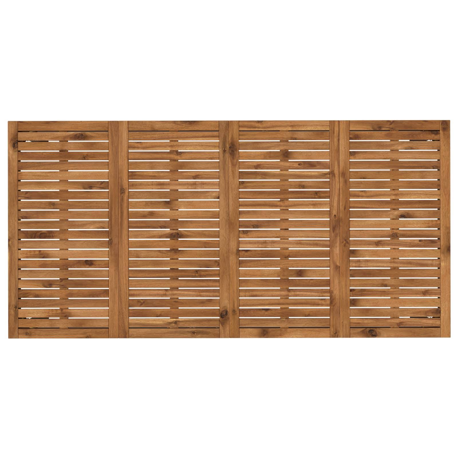 vidaXL Gartentisch Natürlich und Schwarz 147 x 88,5 x 75 cm