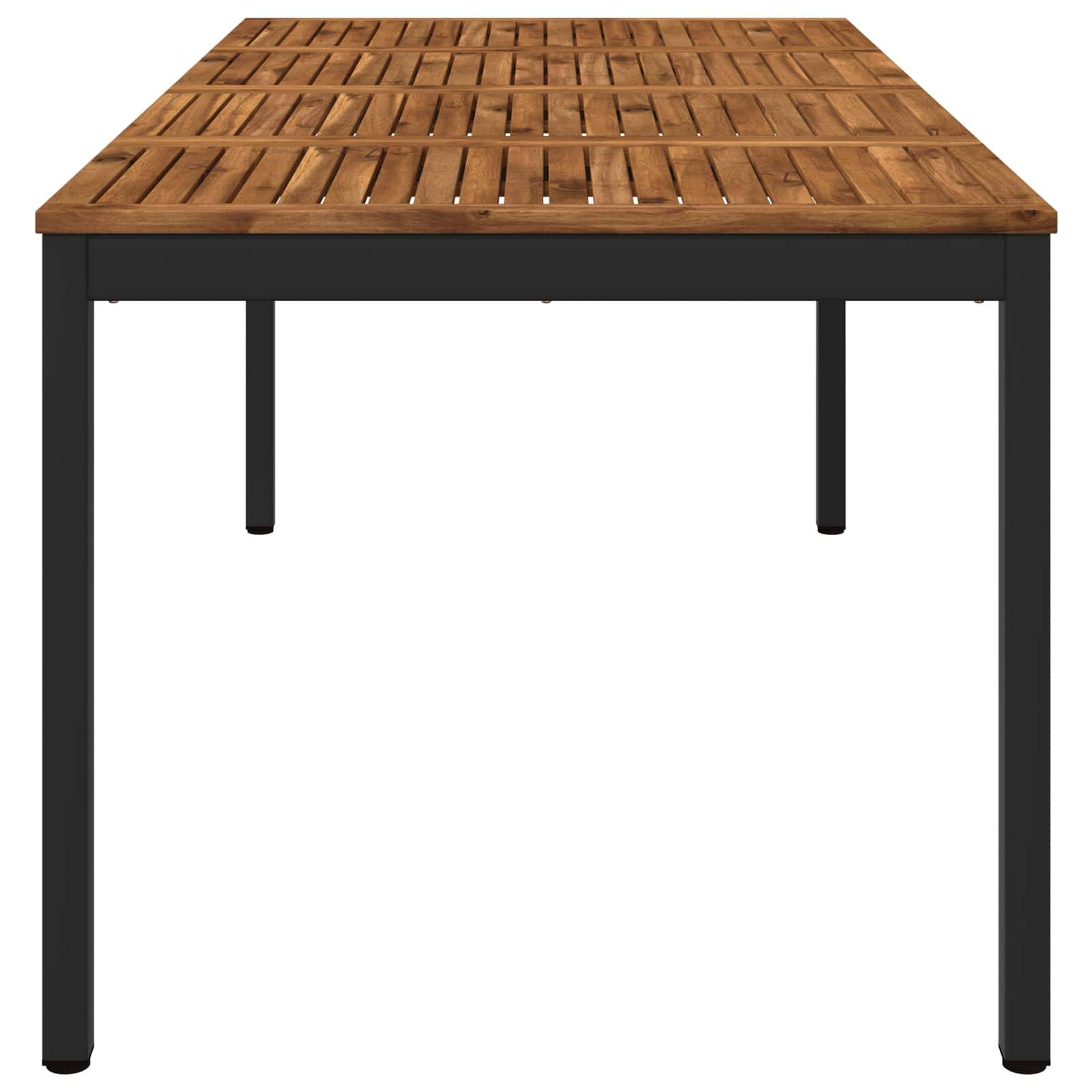 vidaXL Gartentisch Natürlich und Schwarz 147 x 88,5 x 75 cm