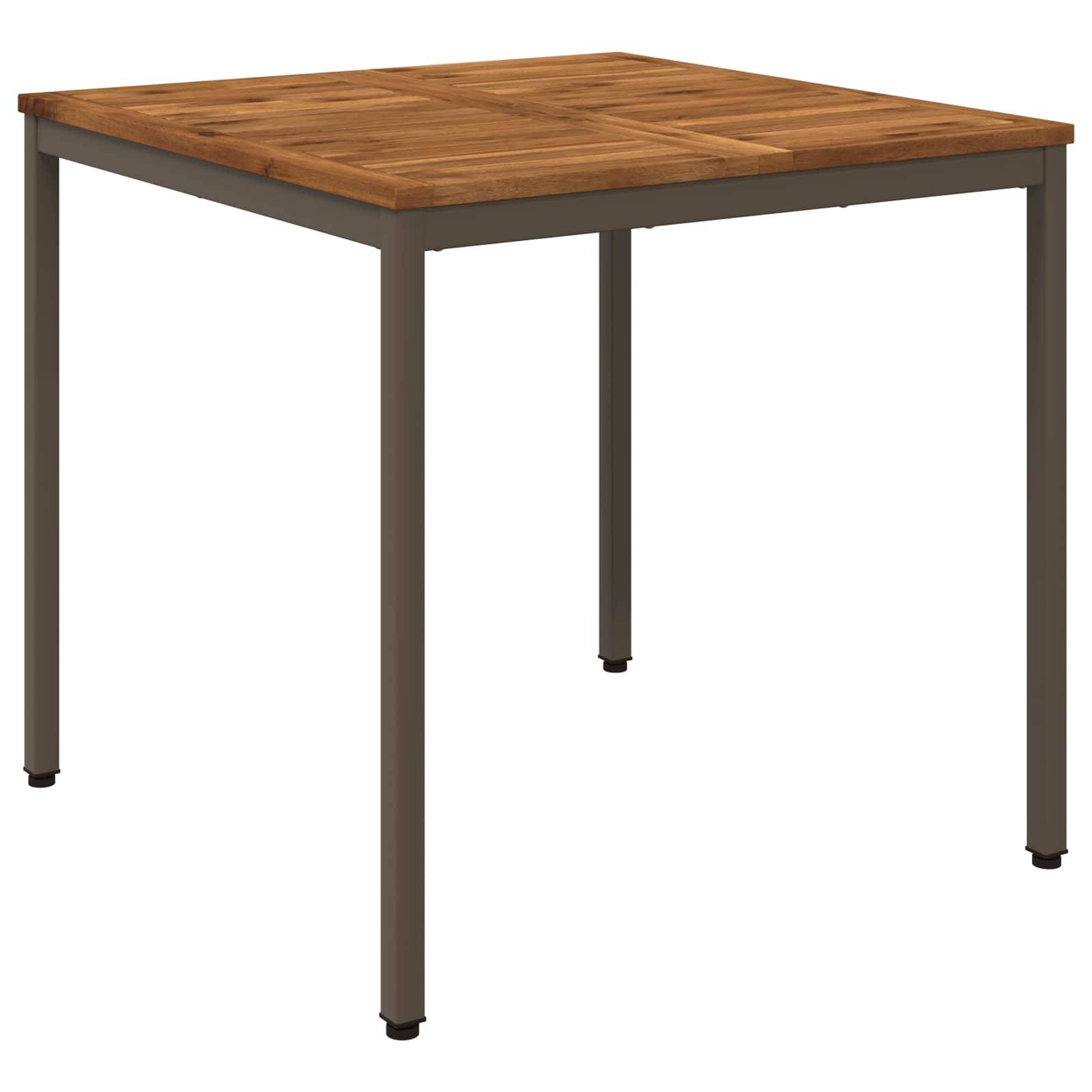 vidaXL Gartentisch Natur und Kaffee 80 x 80,5 x 75 cm
