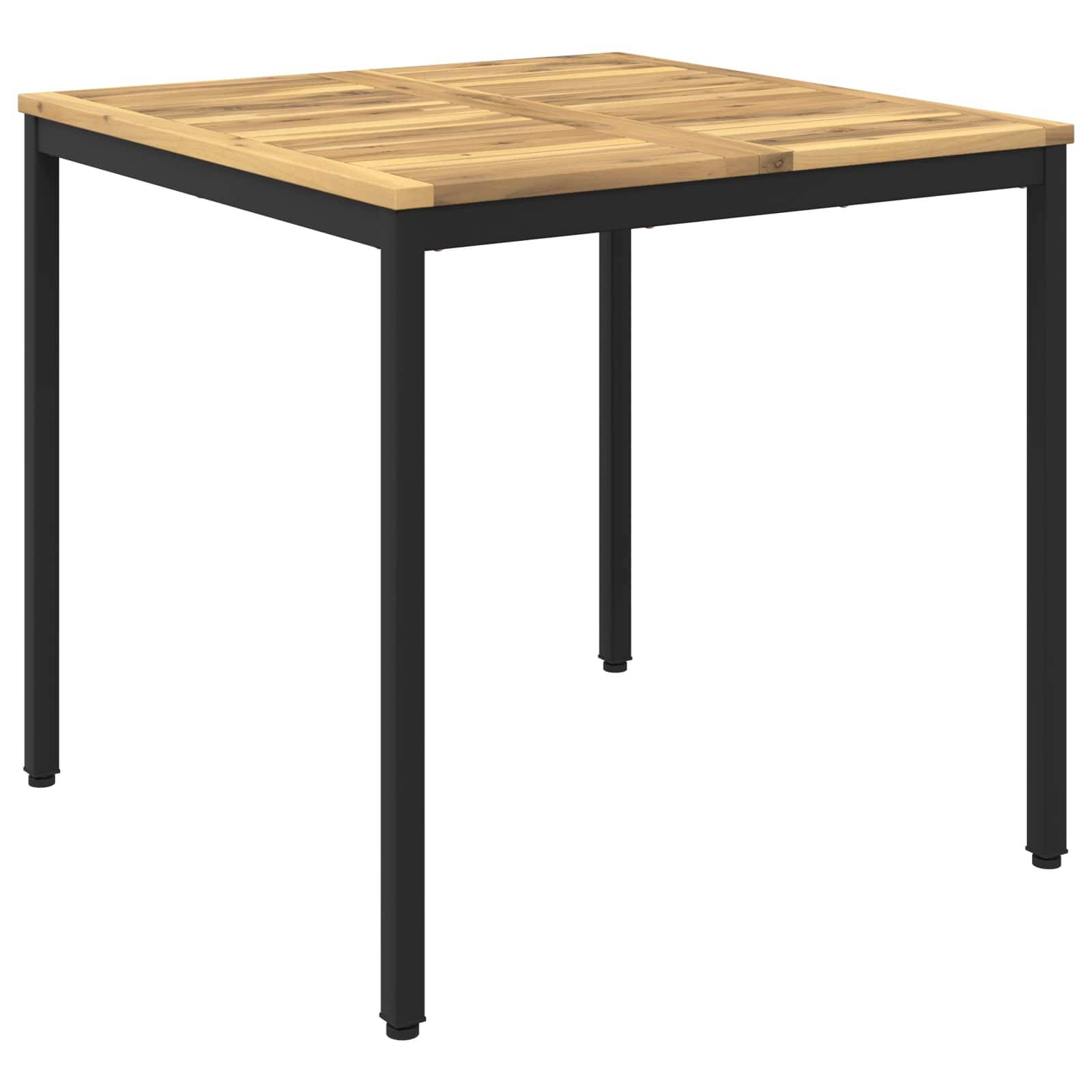 vidaXL Gartentisch Weiß und Schwarz 80 x 80,5 x 75 cm