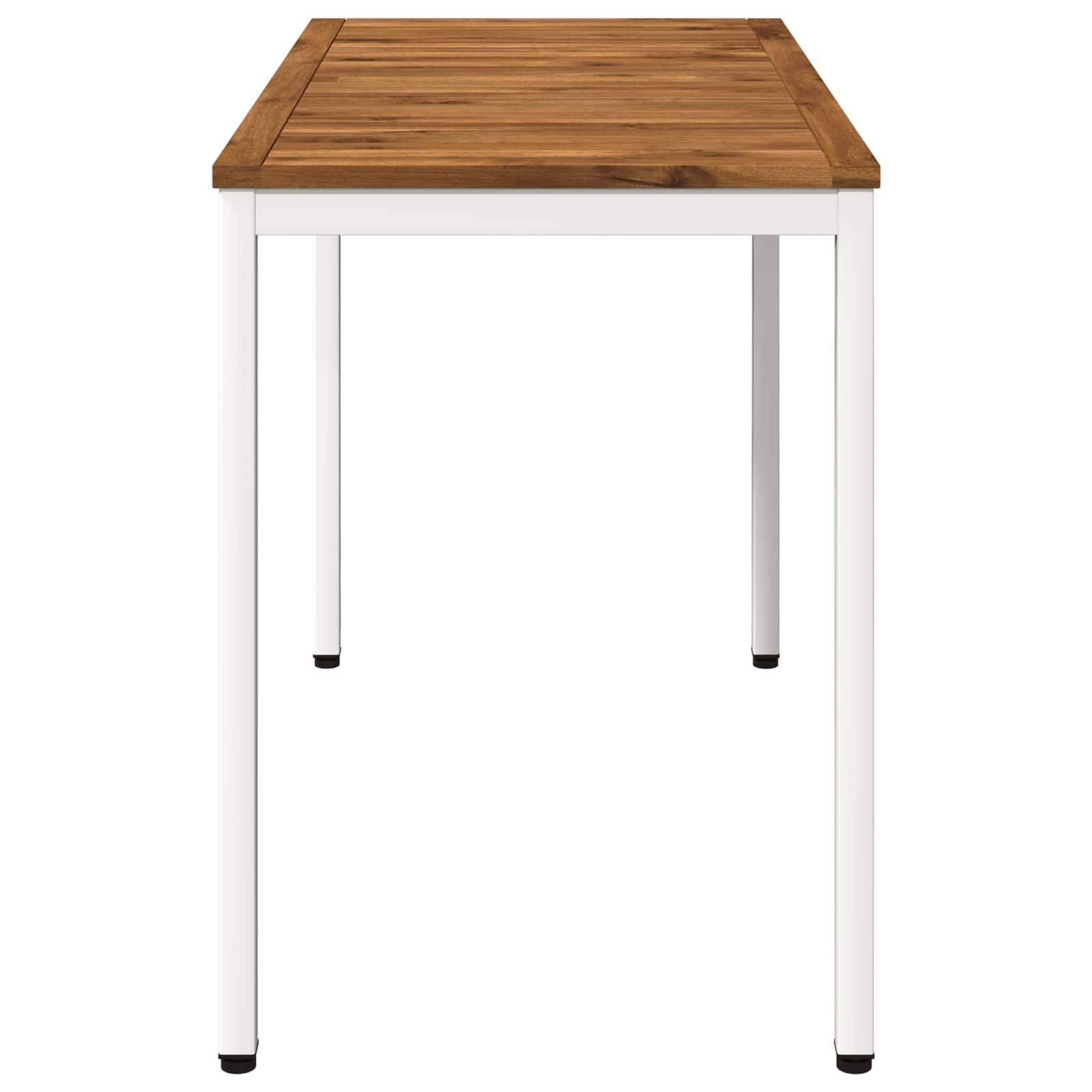vidaXL Gartentisch Natürlich und Weiß 108,5 x 55 x 75 cm