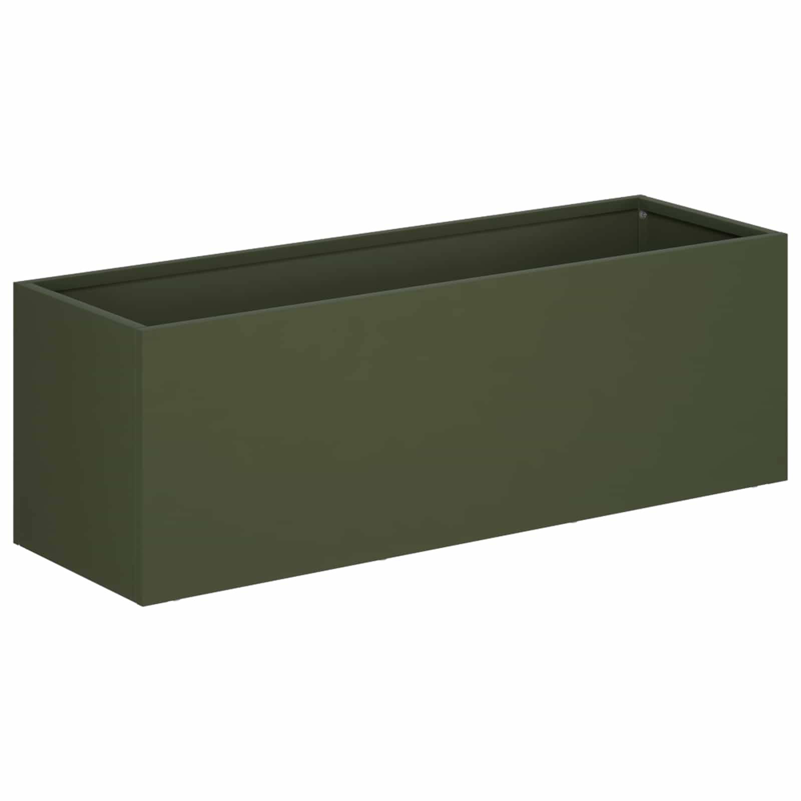 vidaXL Garten-Pflanzgefäß Olivgrün 40 x 20 x 20 cm Kaltgewalzter Stahl