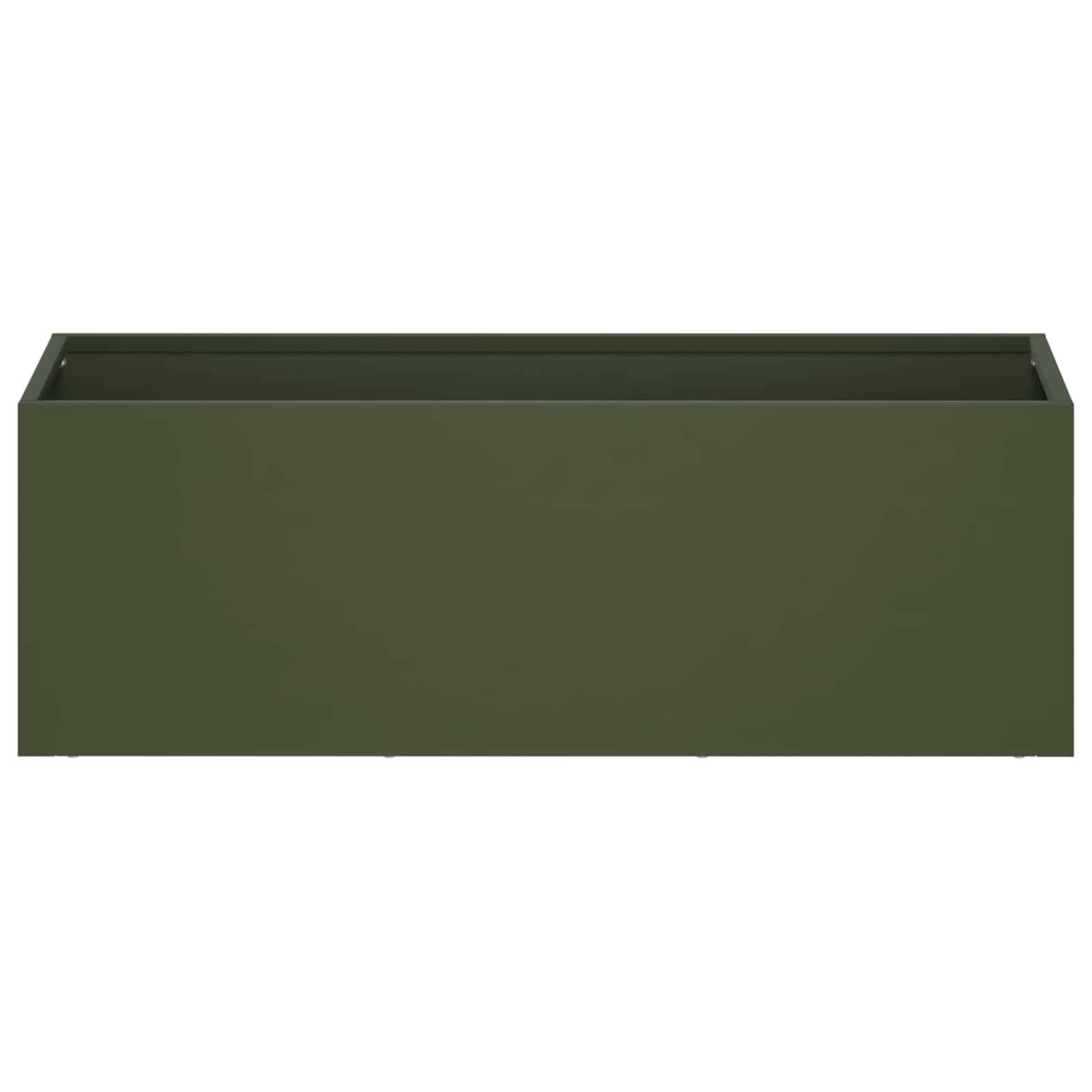 vidaXL Garten-Pflanzgefäß Olivgrün 60 x 20 x 20 cm Kaltgewalzter Stahl