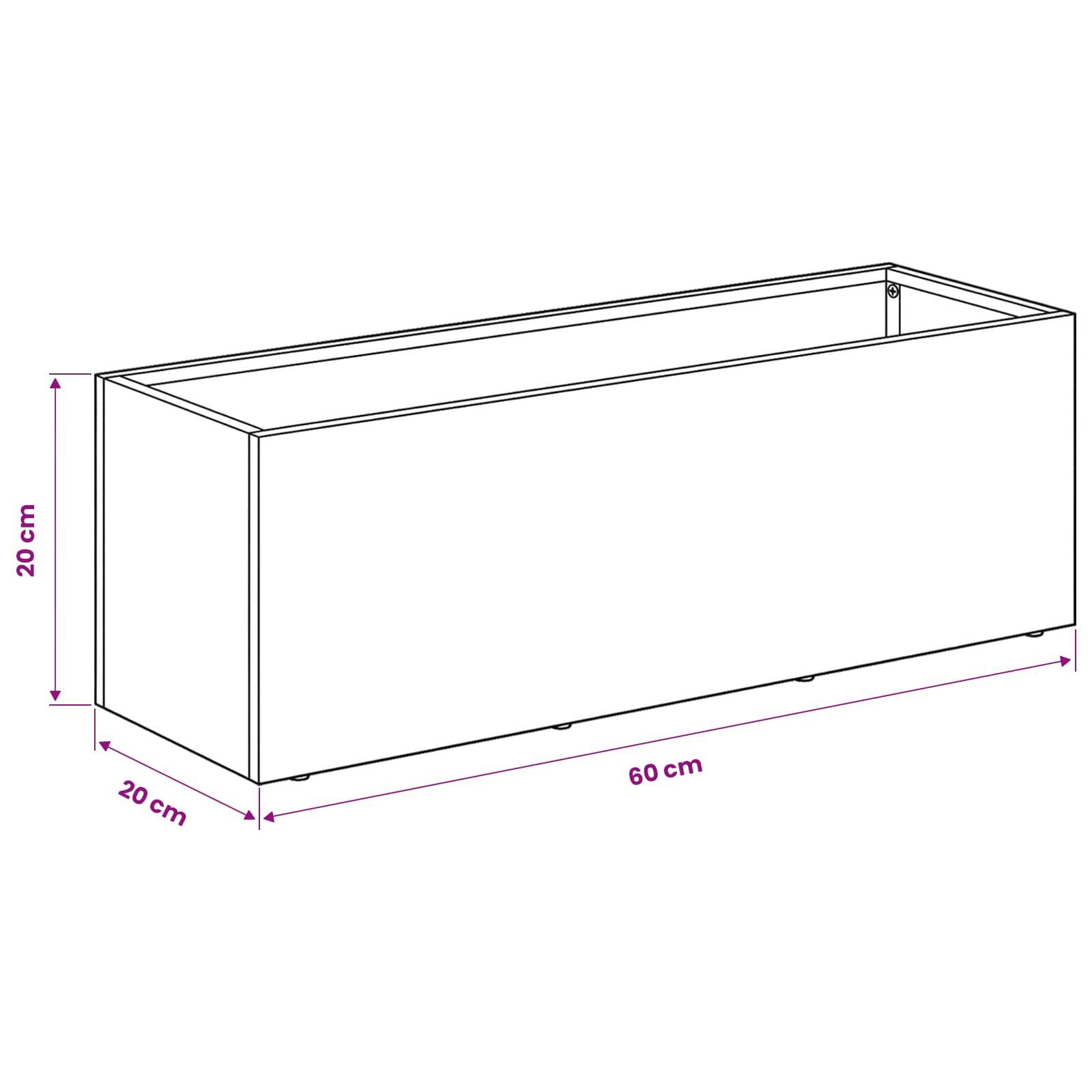 vidaXL Garten-Pflanzgefäß Olivgrün 60 x 20 x 20 cm Kaltgewalzter Stahl