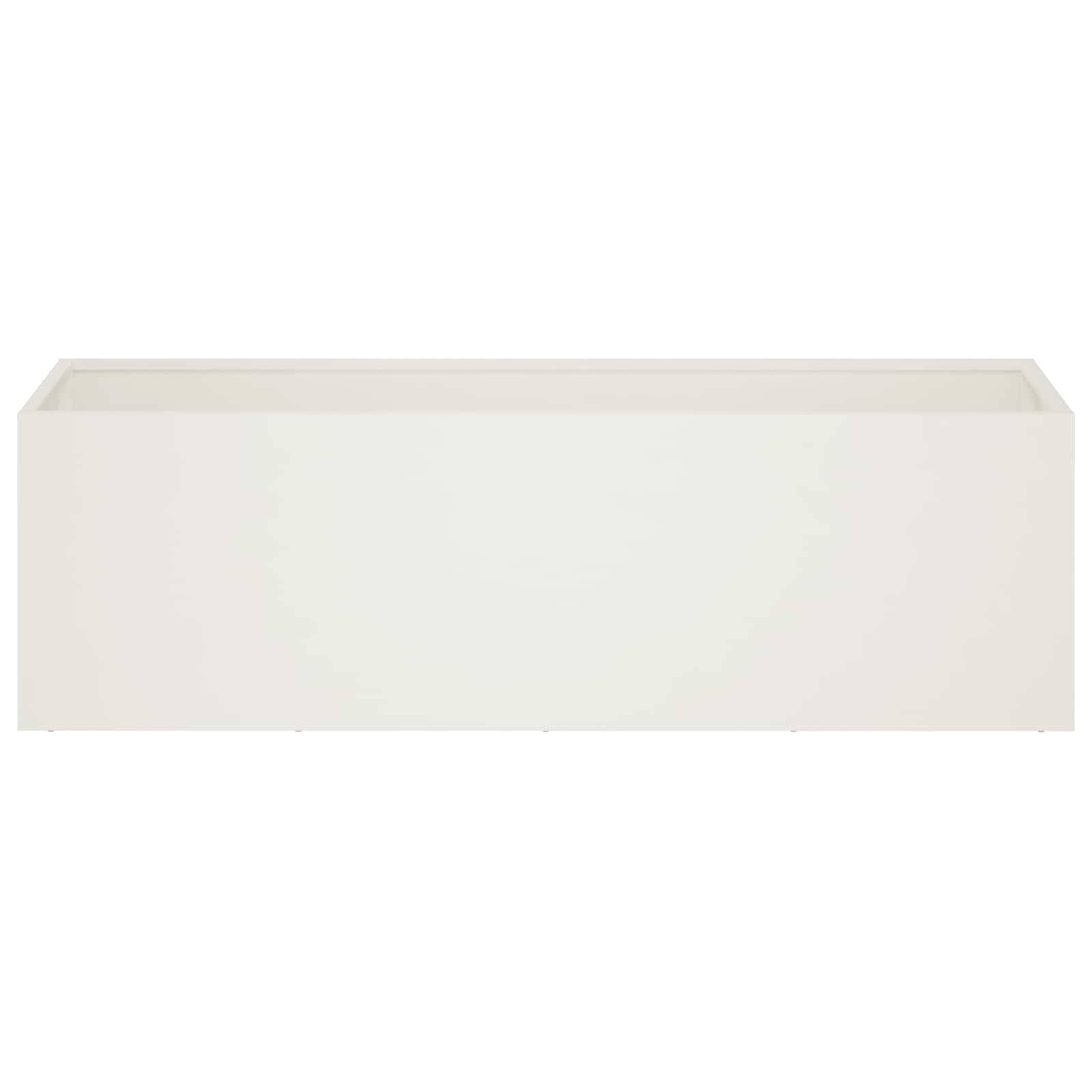 vidaXL Garten-Pflanzgefäß Weiß 100 x 30 x 30 cm Kaltgewalzter Stahl