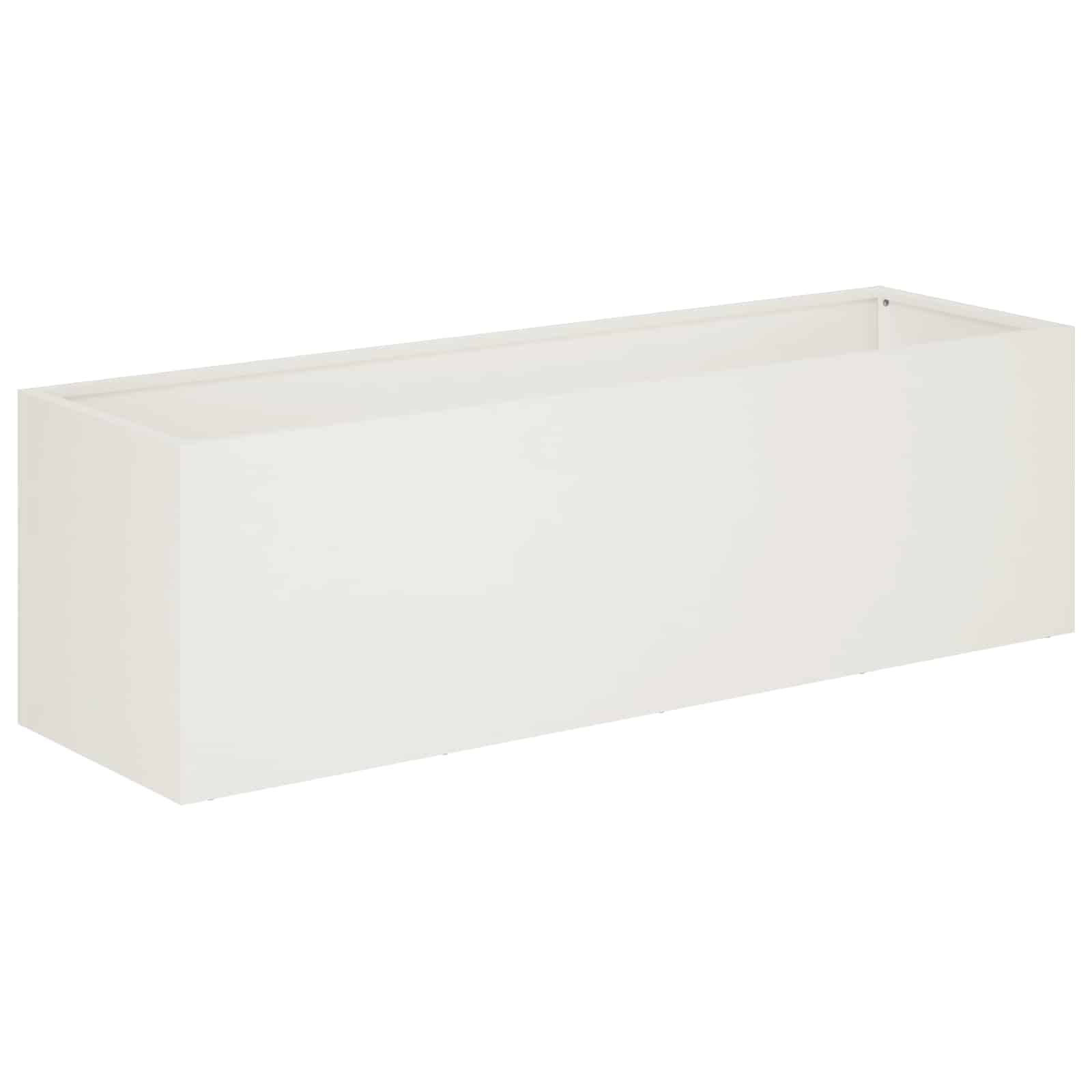 vidaXL Garten-Pflanzgefäß Weiß 100 x 30 x 30 cm Kaltgewalzter Stahl