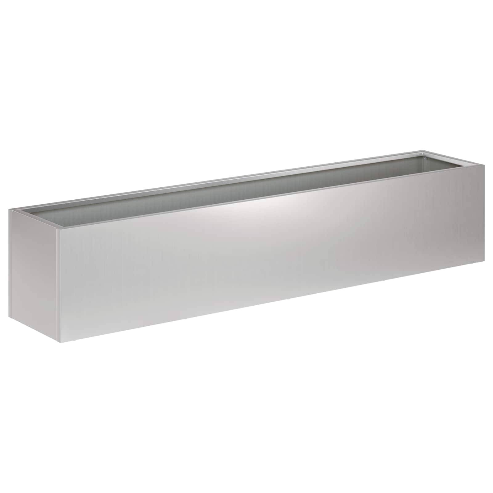 vidaXL Garten-Pflanzgefäß Silber 100 x 20 x 20 cm Verzinkter Stahl