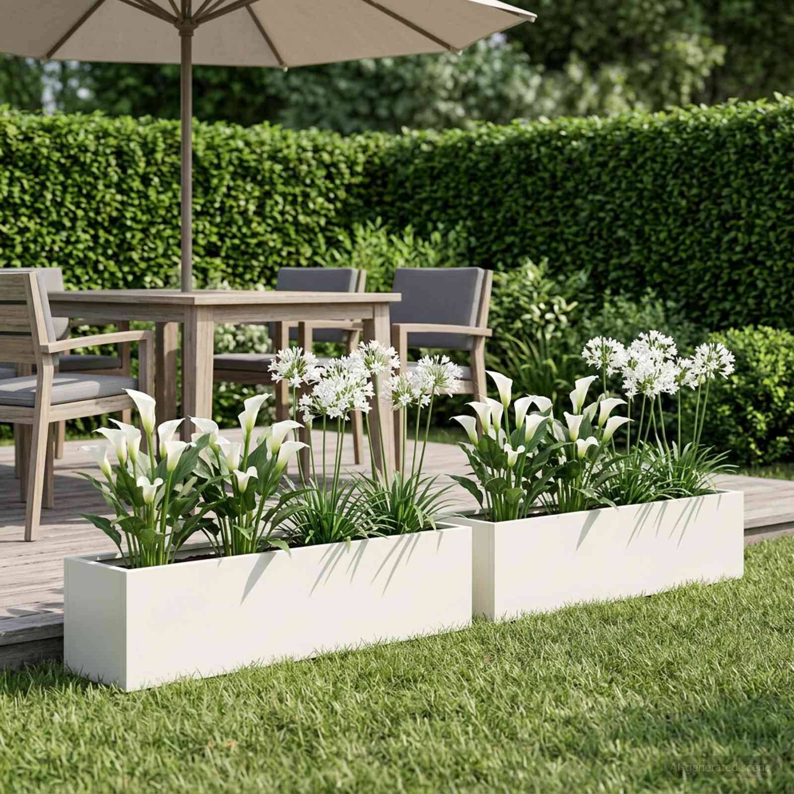 vidaXL Garten-Pflanzgefäß 2 stk. Weiß 80 x 20 x 20 cm