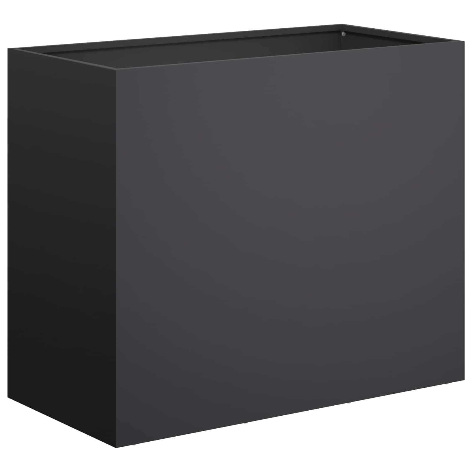 vidaXL Garten-Pflanzgefäß Schwarz 60 x 30 x 40 cm Kaltgewalzter Stahl
