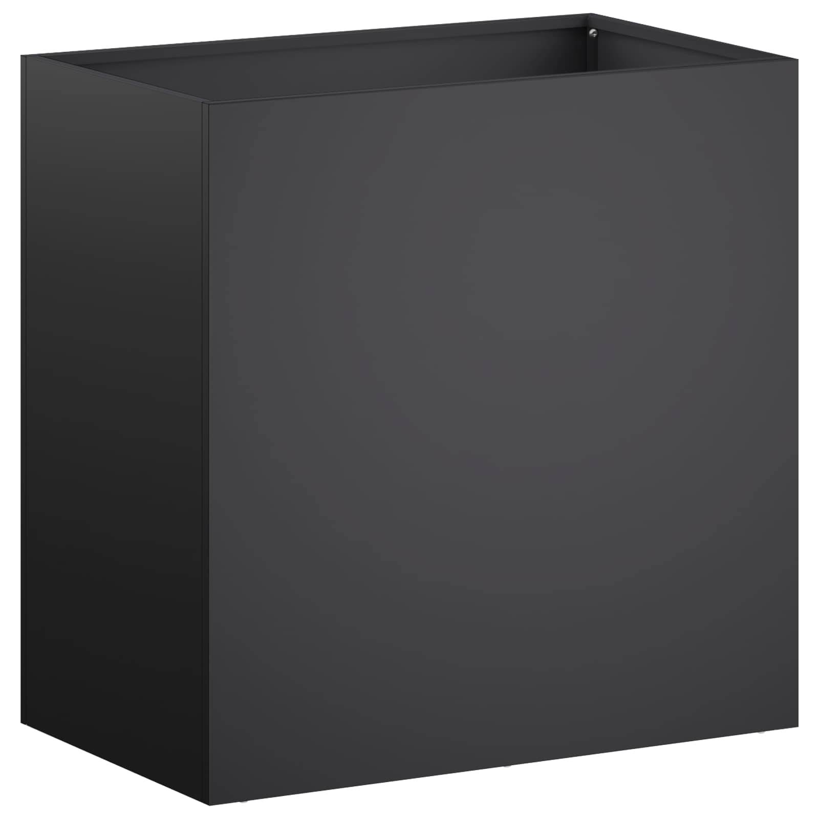 vidaXL Garten-Pflanzgefäß Schwarz 50 x 30 x 40 cm Kaltgewalzter Stahl