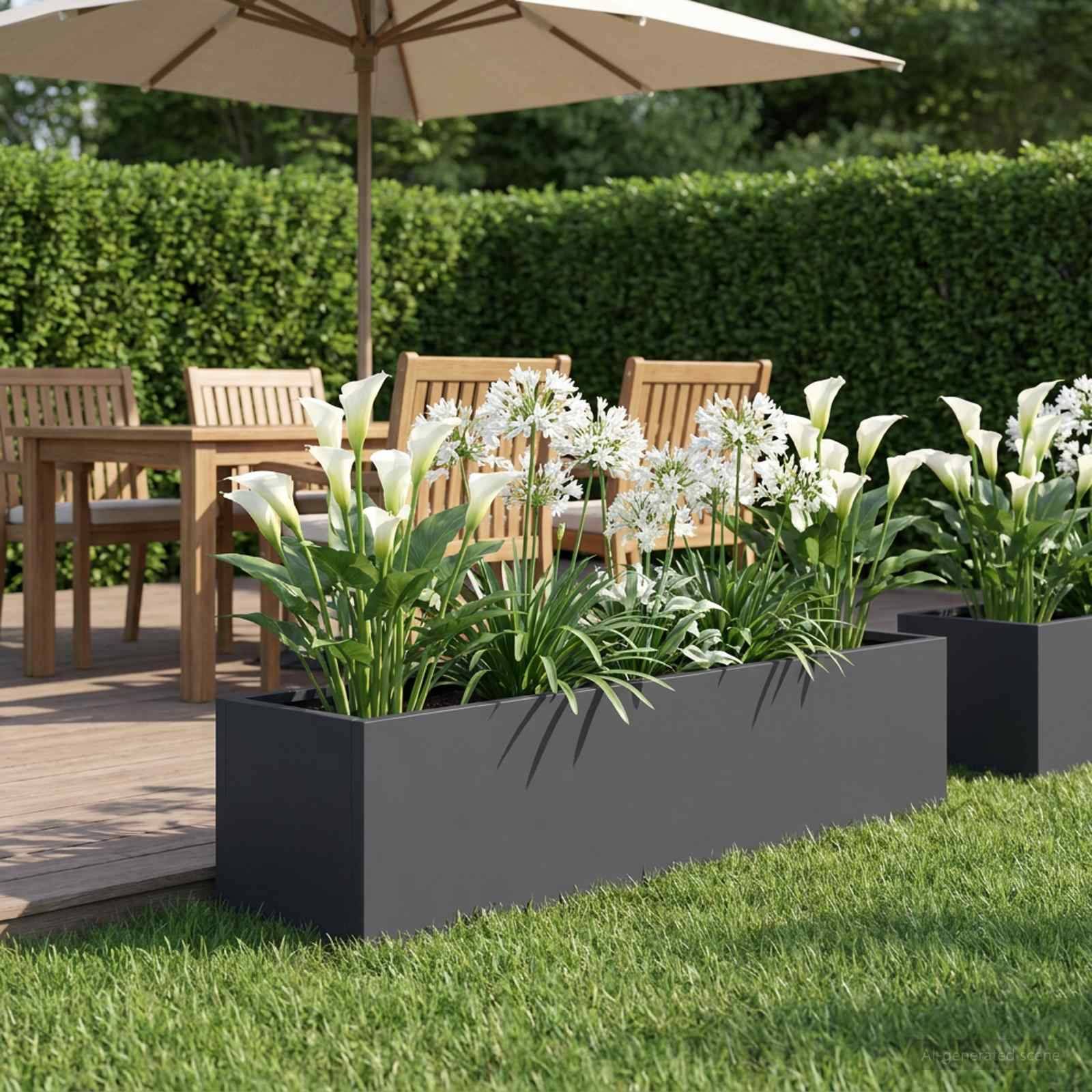 vidaXL Garten-Pflanzgefäß Anthrazit 100 x 20 x 20 cm