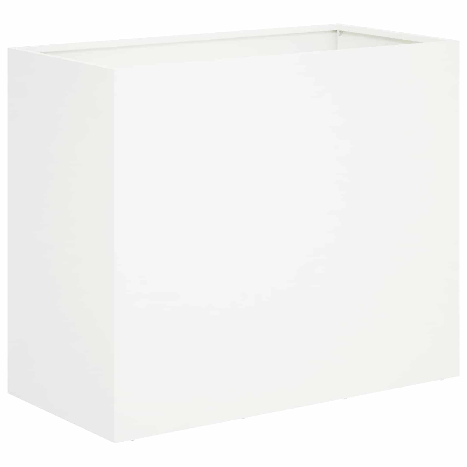 vidaXL Garten-Pflanzgefäß Weiß 60 x 30 x 50 cm Kaltgewalzter Stahl