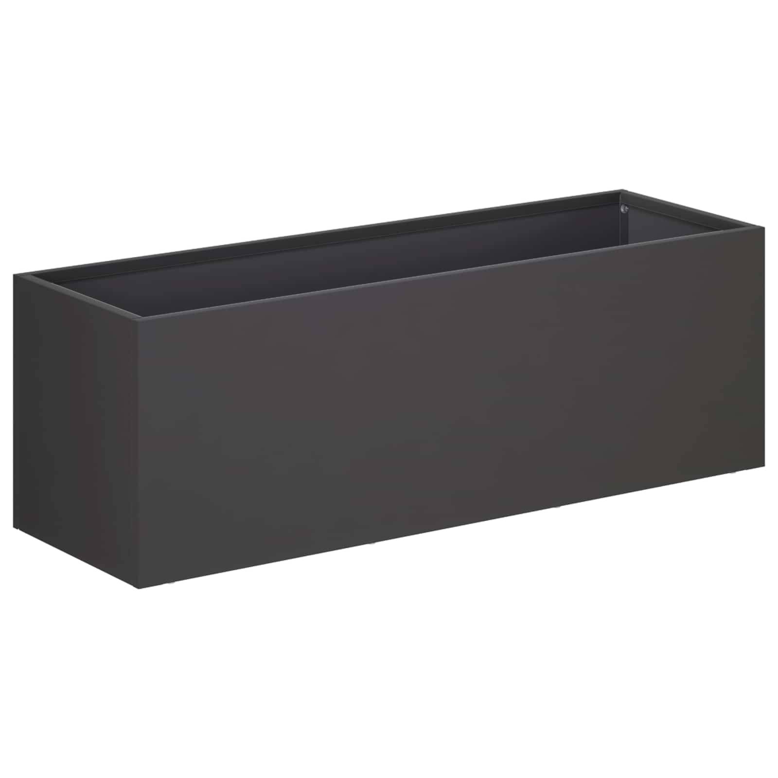 vidaXL Garten-Pflanzgefäß Schwarz 40 x 20 x 20 cm Kaltgewalzter Stahl