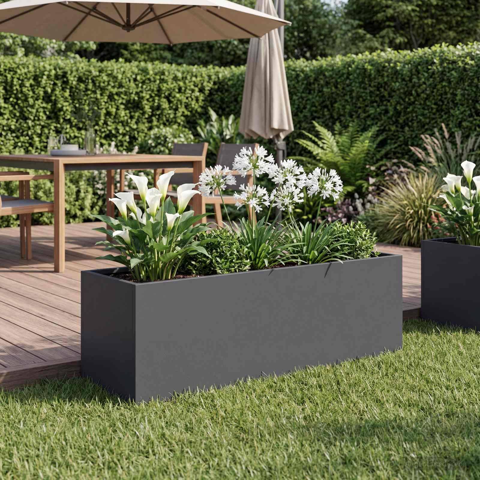 vidaXL Garten-Pflanzgefäß Anthrazit 40 x 20 x 20 cm
