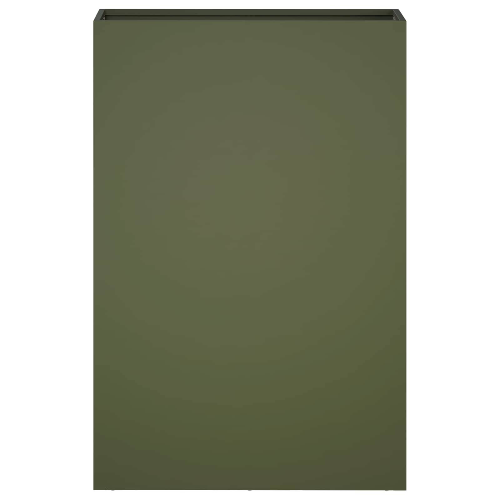 vidaXL Garten-Pflanzgefäß Olivgrün 40 x 20 x 75 cm Kaltgewalzter Stahl