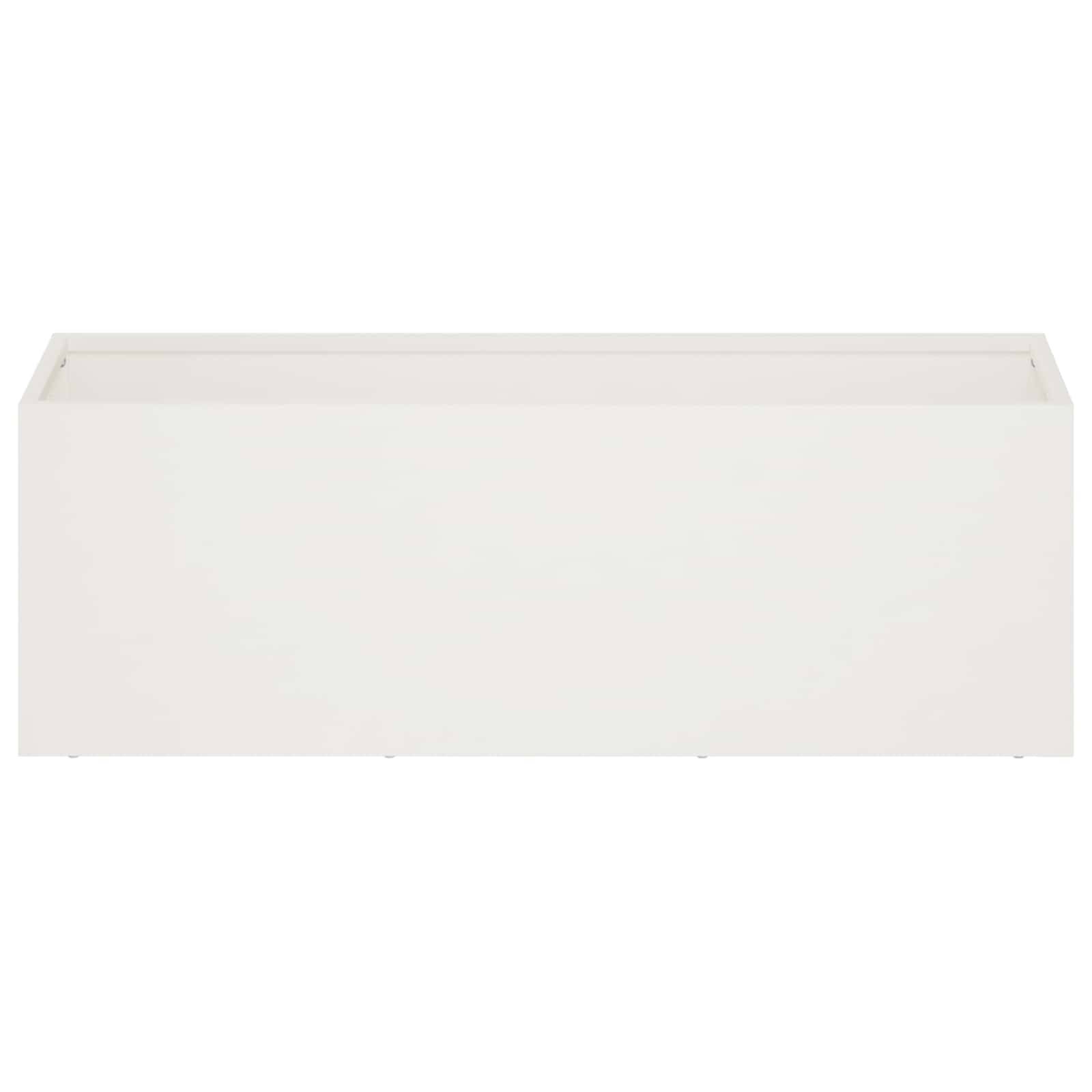 vidaXL Garten-Pflanzgefäß Weiß 60 x 20 x 20 cm Kaltgewalzter Stahl