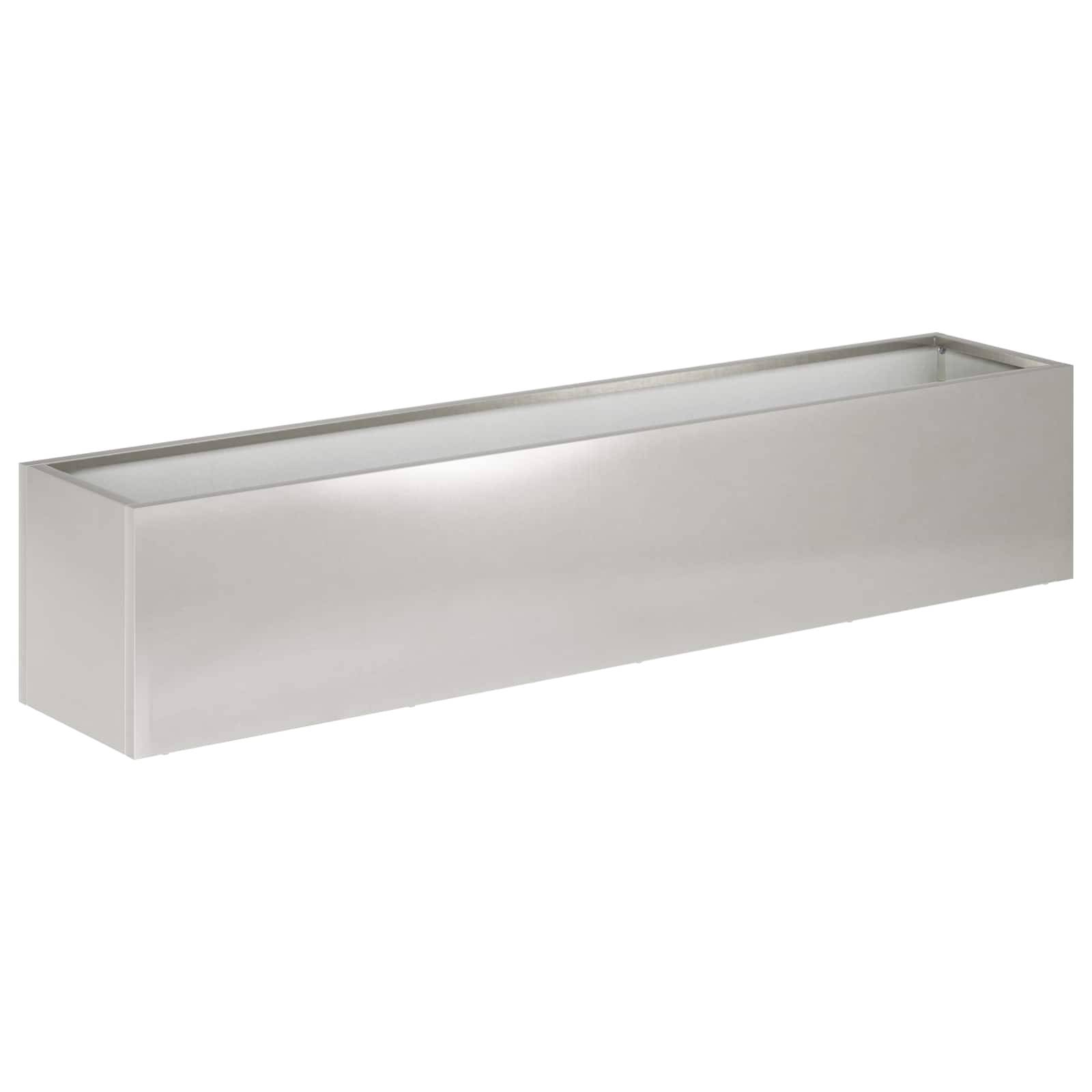 vidaXL Garten-Pflanzgefäß Silber 100 x 20 x 20 cm Edelstahl