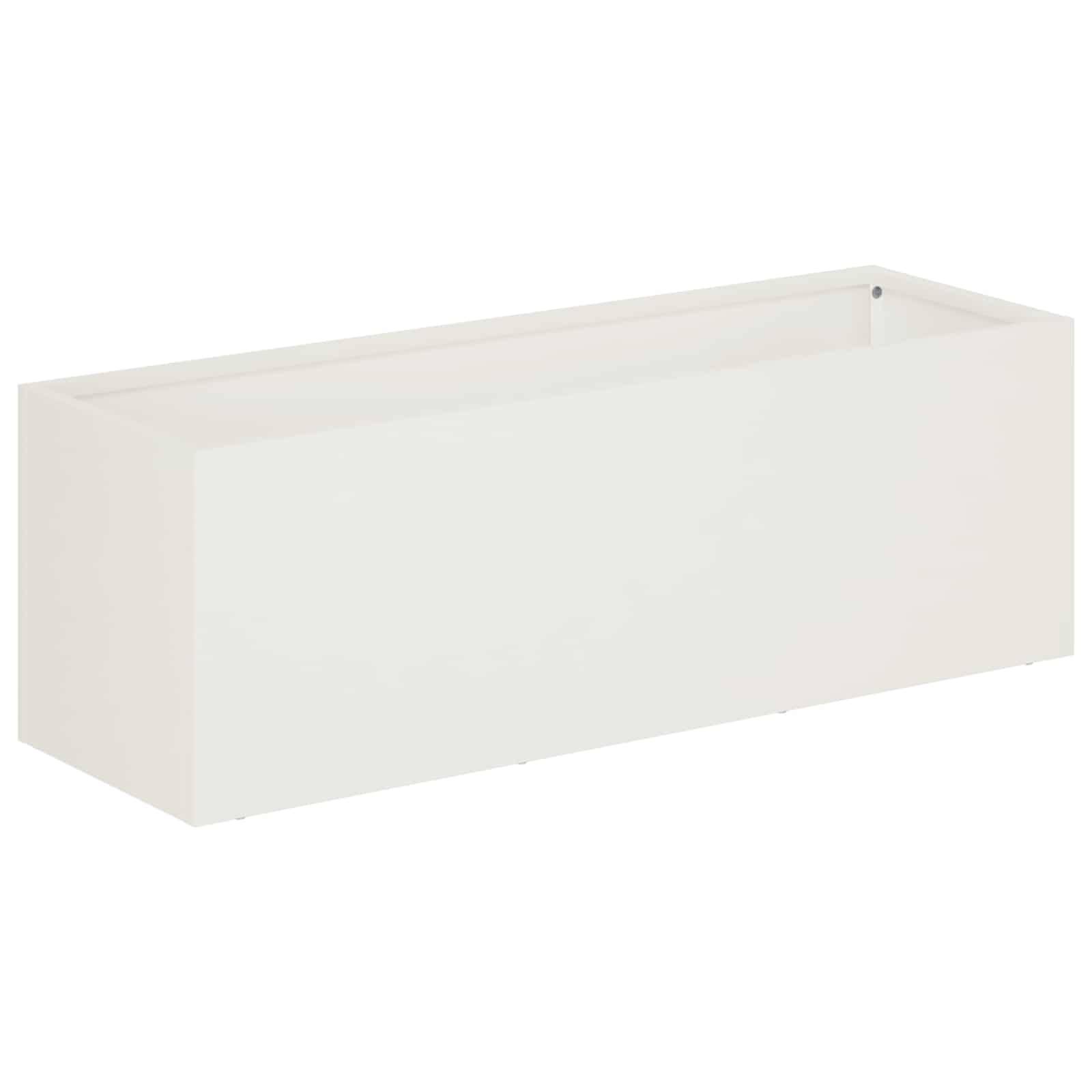 vidaXL Garten-Pflanzgefäß Weiß 60 x 20 x 20 cm Kaltgewalzter Stahl