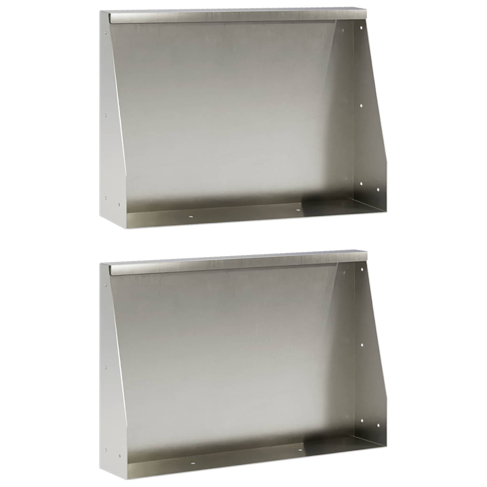 vidaXL Stützmauer 2 stk. 60 x 12 x 40 cm Edelstahl Silber
