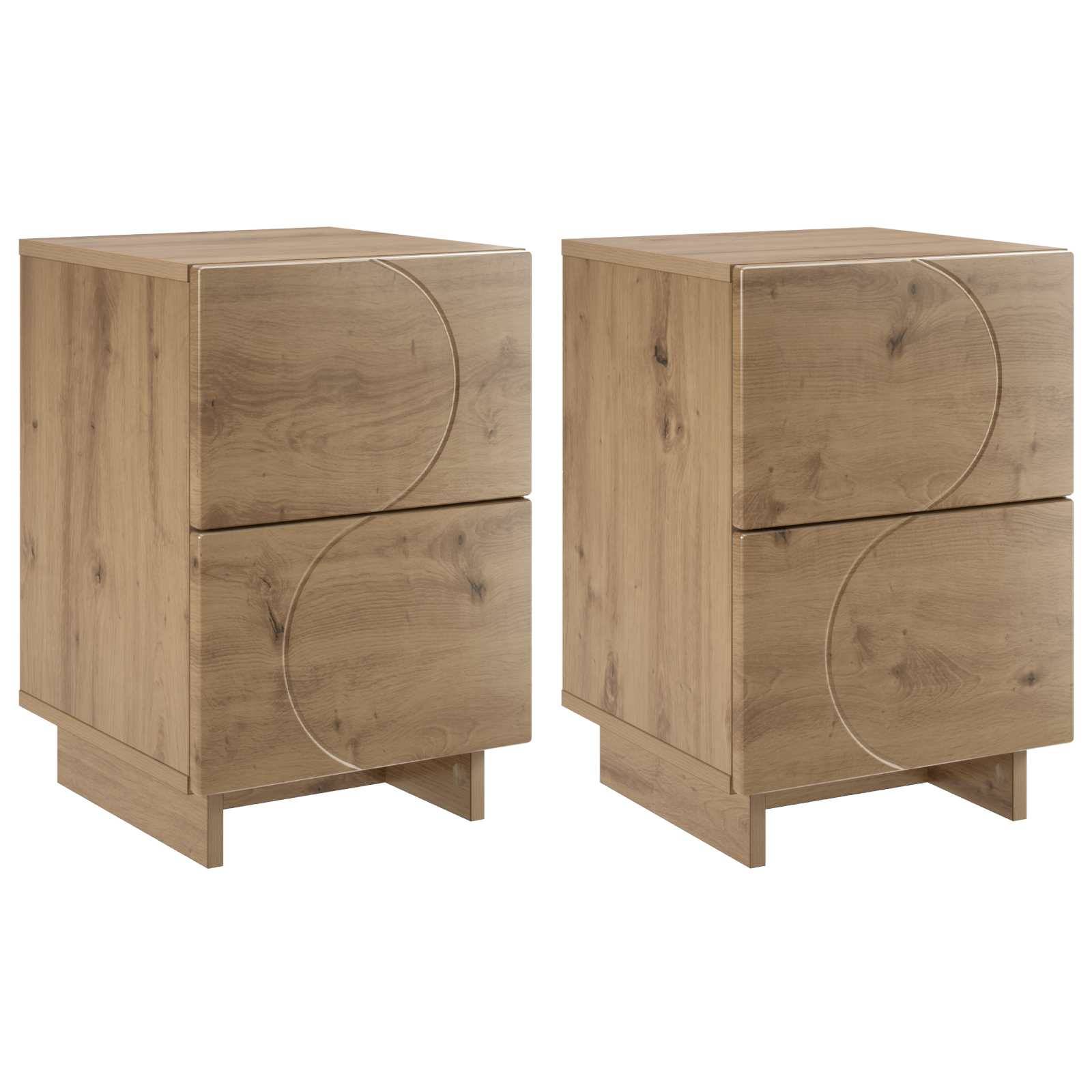 vidaXL Nachttisch 2 Stk. Artisan-Eiche 33,5 x 34,5 x 50 cm