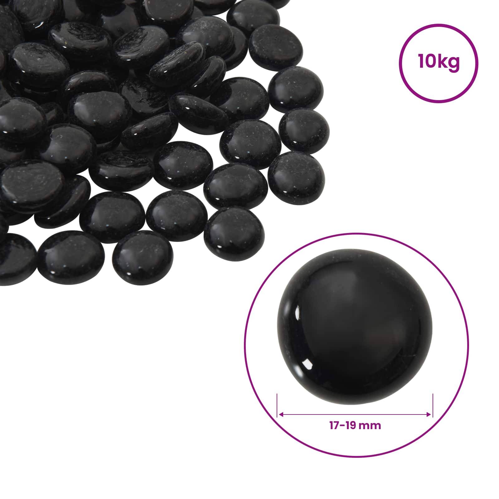 vidaXL Glasnugget 17-19 mm Schwarz Glas