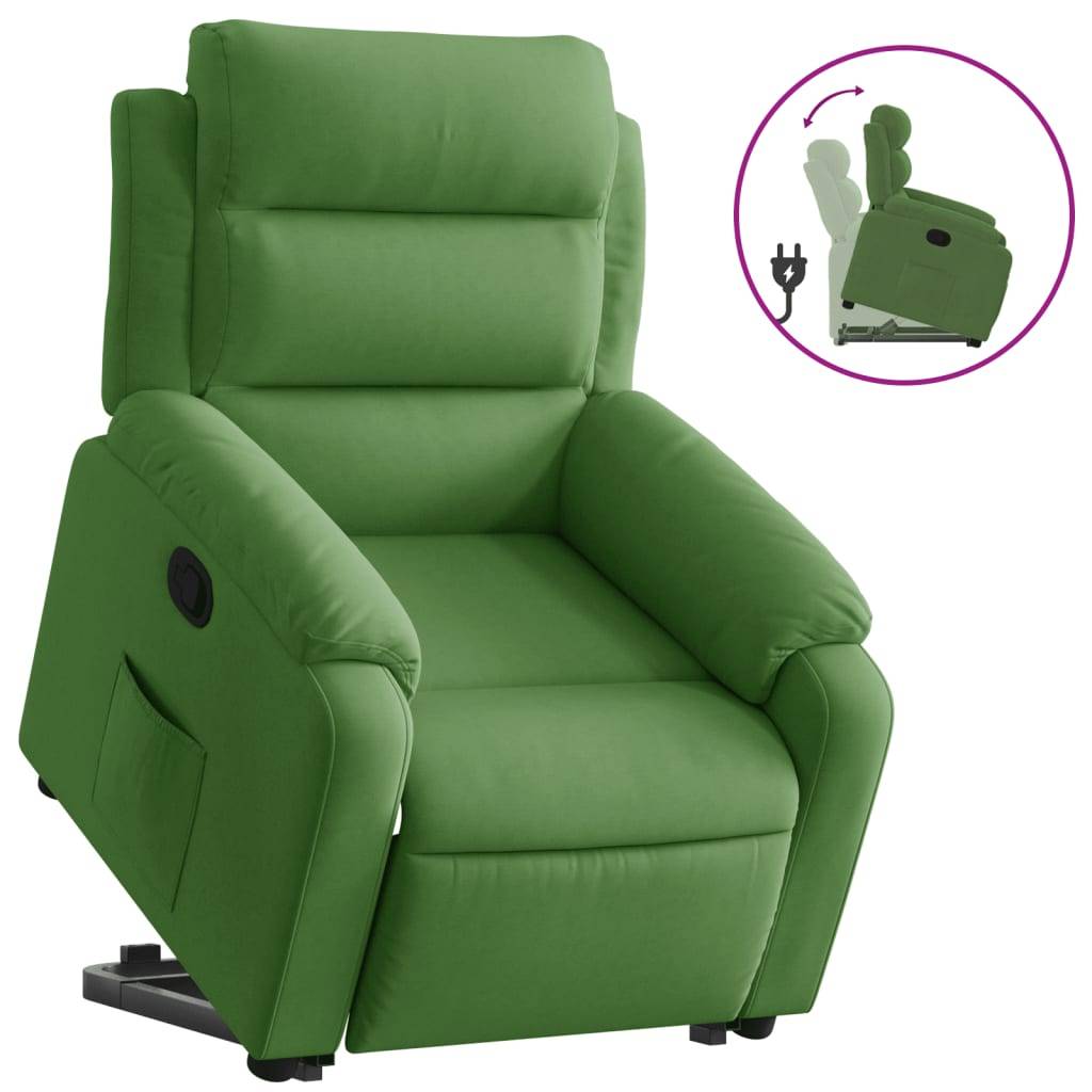 vidaXL Relaxsessel mit Aufstehhilfe Hellgrün Samt