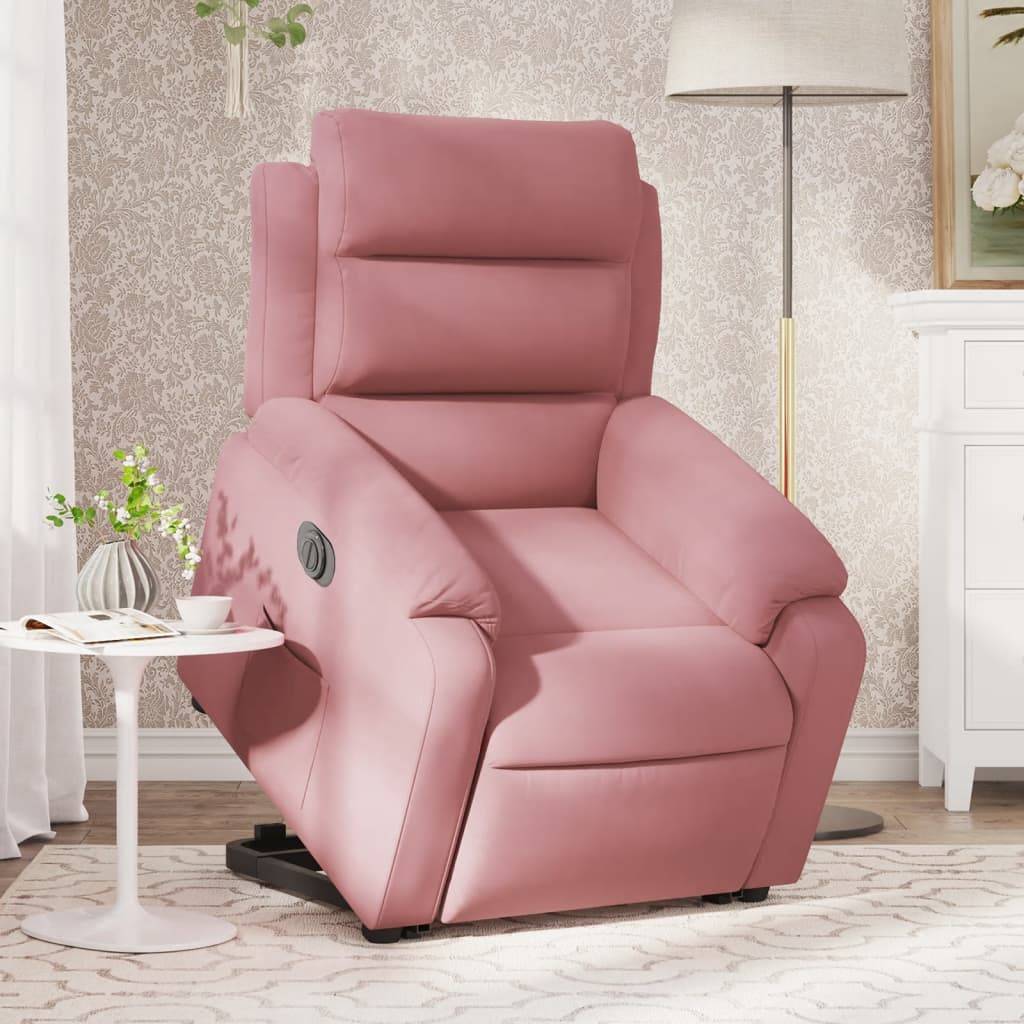 vidaXL Relaxsessel mit Aufstehhilfe Elektrisch Rosa Samt