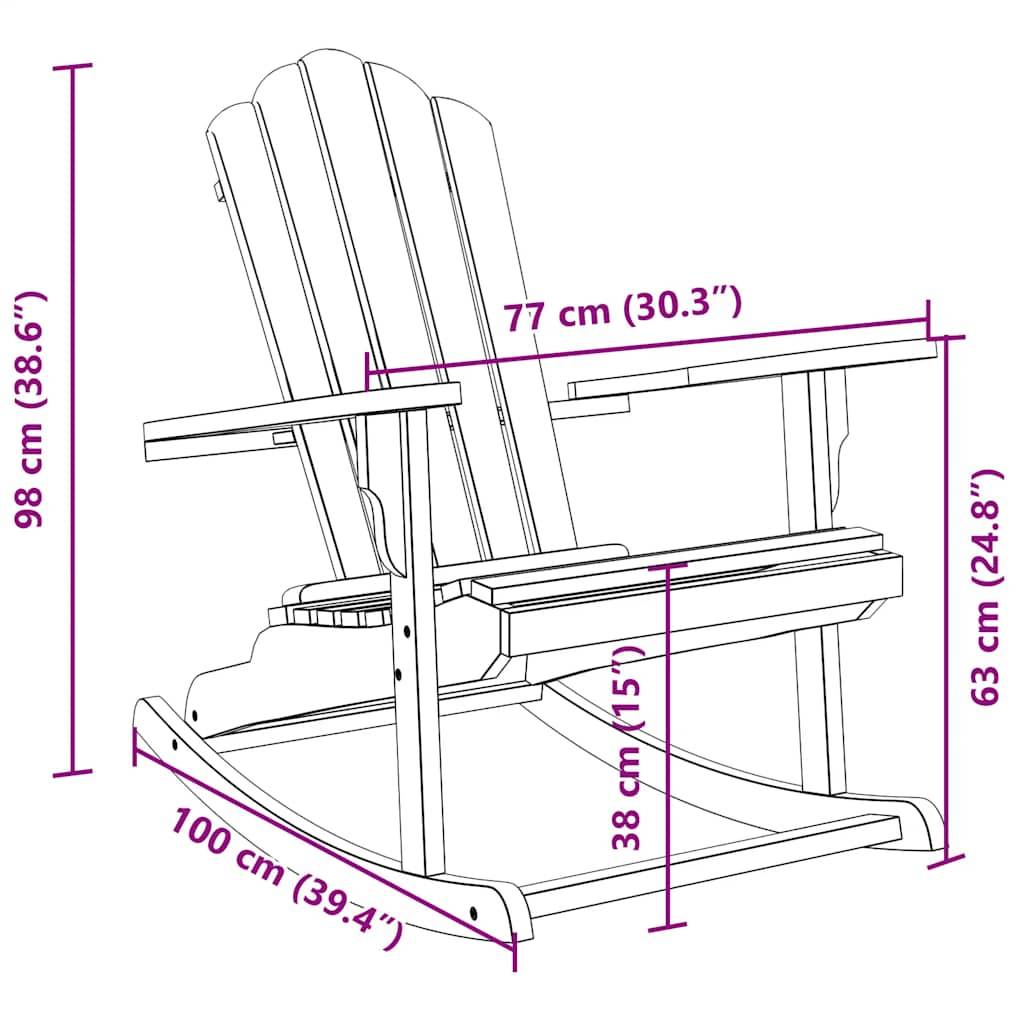 vidaXL Adirondack-Schaukelstuhl Massivholz Teak