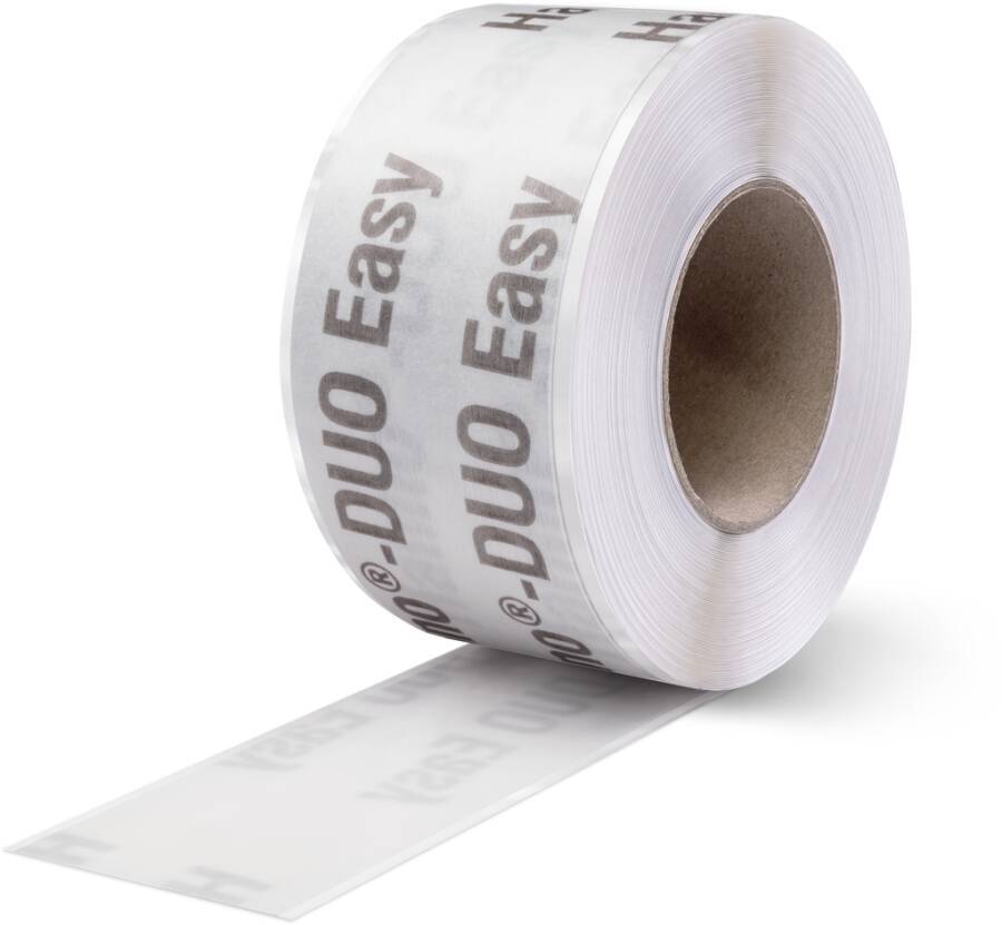Weiße Rolle Klebeband mit der Aufschrift 
