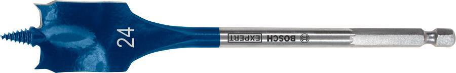 Blauer 24-mm-Schraubendreherbit mit Sechskantschaft und Phillips-Spitze, gekennzeichnet mit 24.
