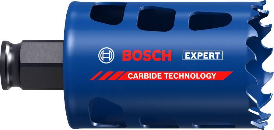 Blaue Bosch Expert Hartmetall-Lochsäge mit gezahnter Schneidkante und 