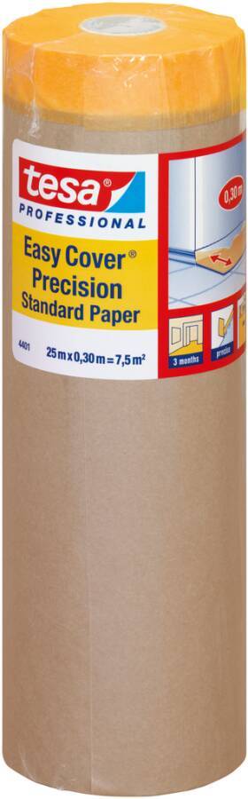 Rolle tesa Professional Easy Cover Precision Standard-Papierkreppmaskierband, 25 m x 0,30 m, zum Schutz beim Malen.