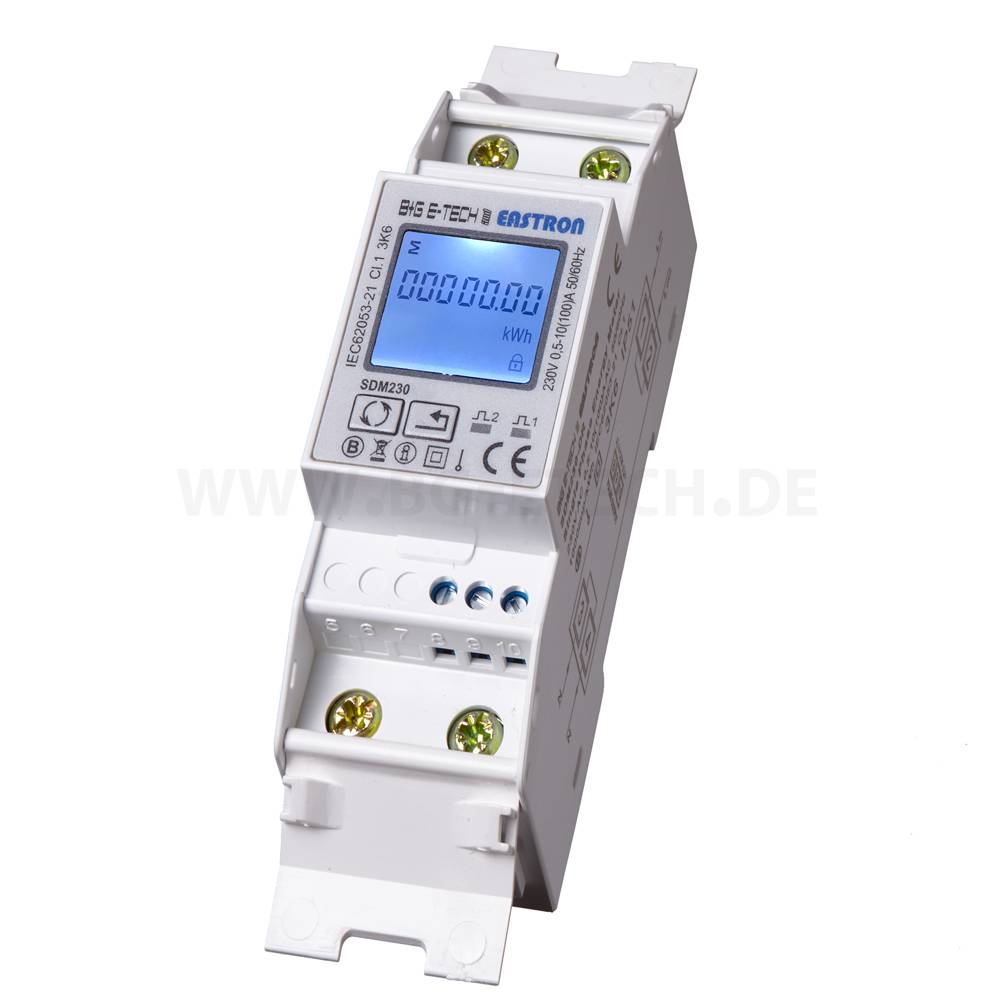 EASTRON SDM230-Modbus - Wechselstromzähler Import/Export 2TE 100A S0 RS485 M25