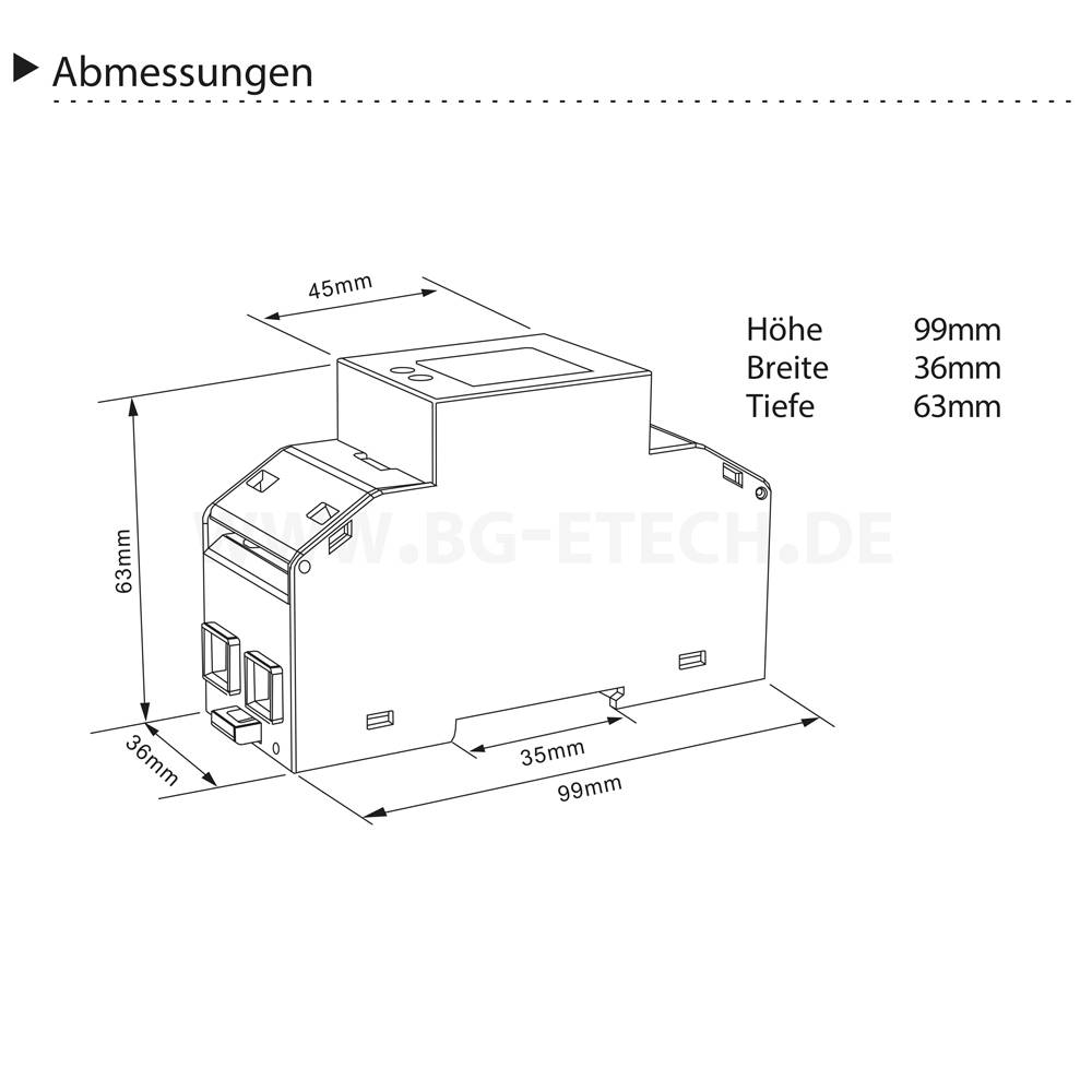EASTRON SDM230-Modbus - Wechselstromzähler Import/Export 2TE 100A S0 RS485 M25