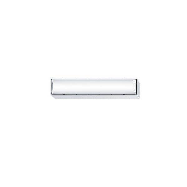 Ein einfacher weißer horizontal rechteckiger Balken, zentriert auf weißem Hintergrund.