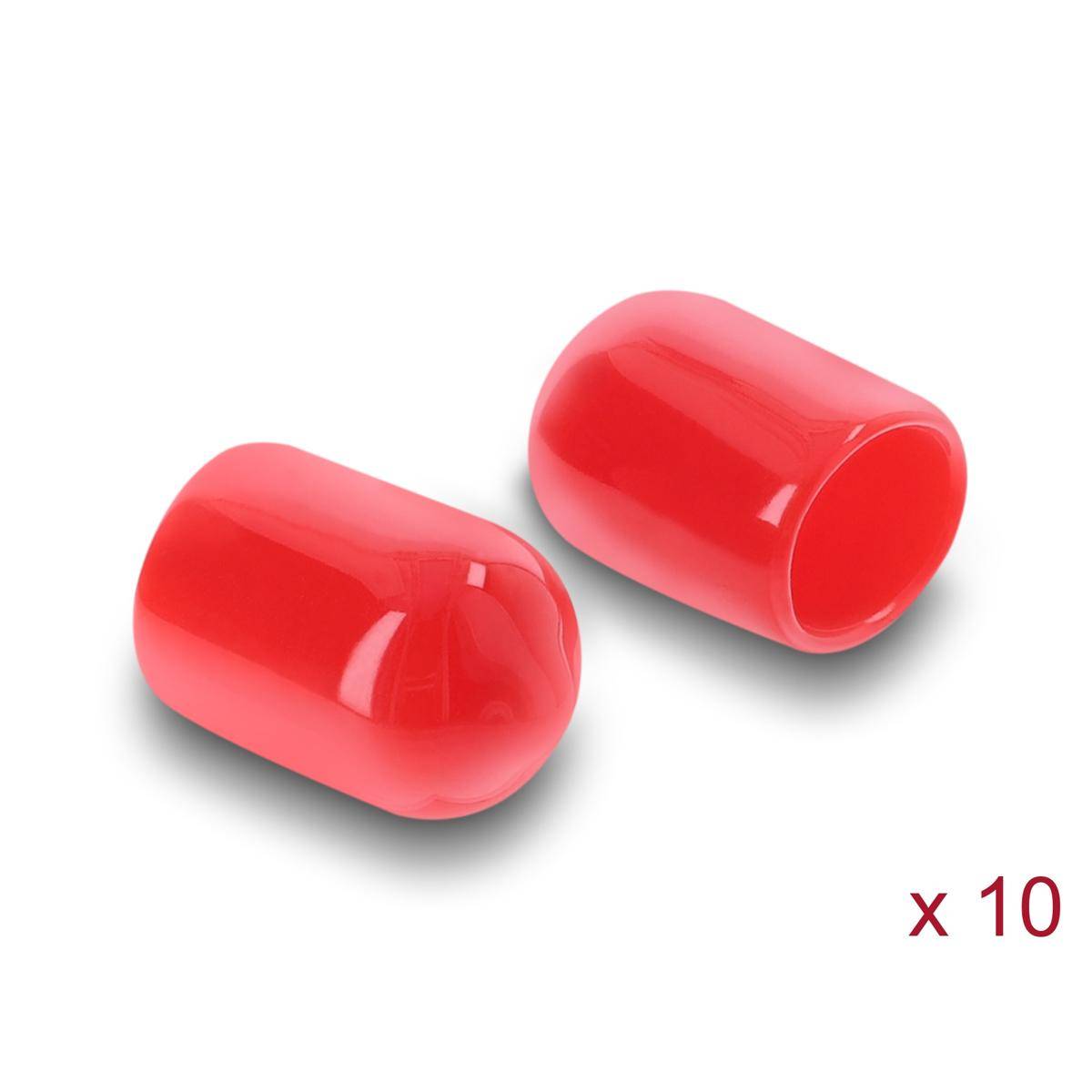 Delock Staubschutz für SMA Stecker, 10 Stück, Silikon, rot