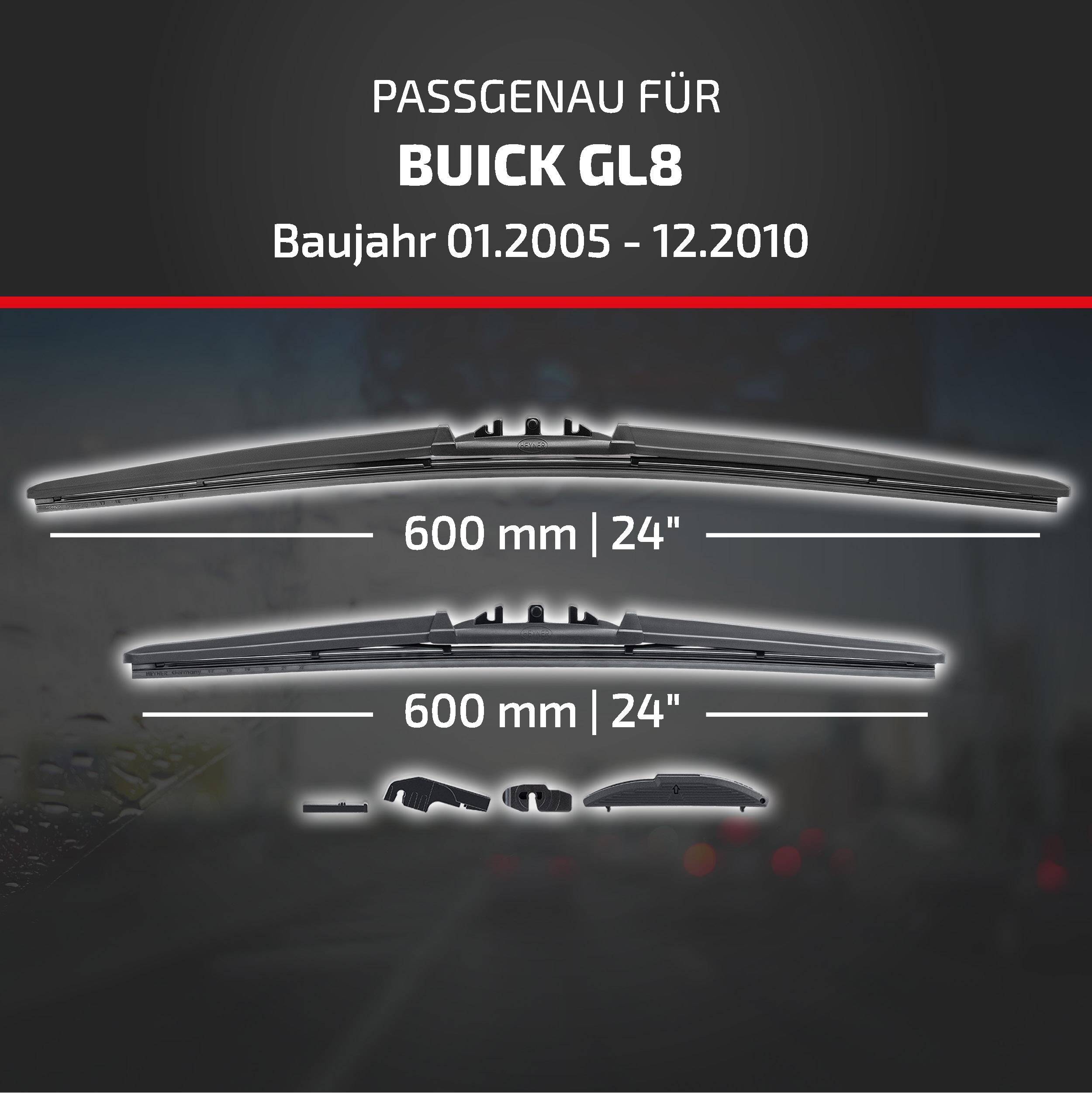 Angebot für Scheibenwischerblätter kompatibel mit Buick GL8, Modelljahre 01.2005-12.2010, mit zwei 600 mm (24 Zoll) Blättern.