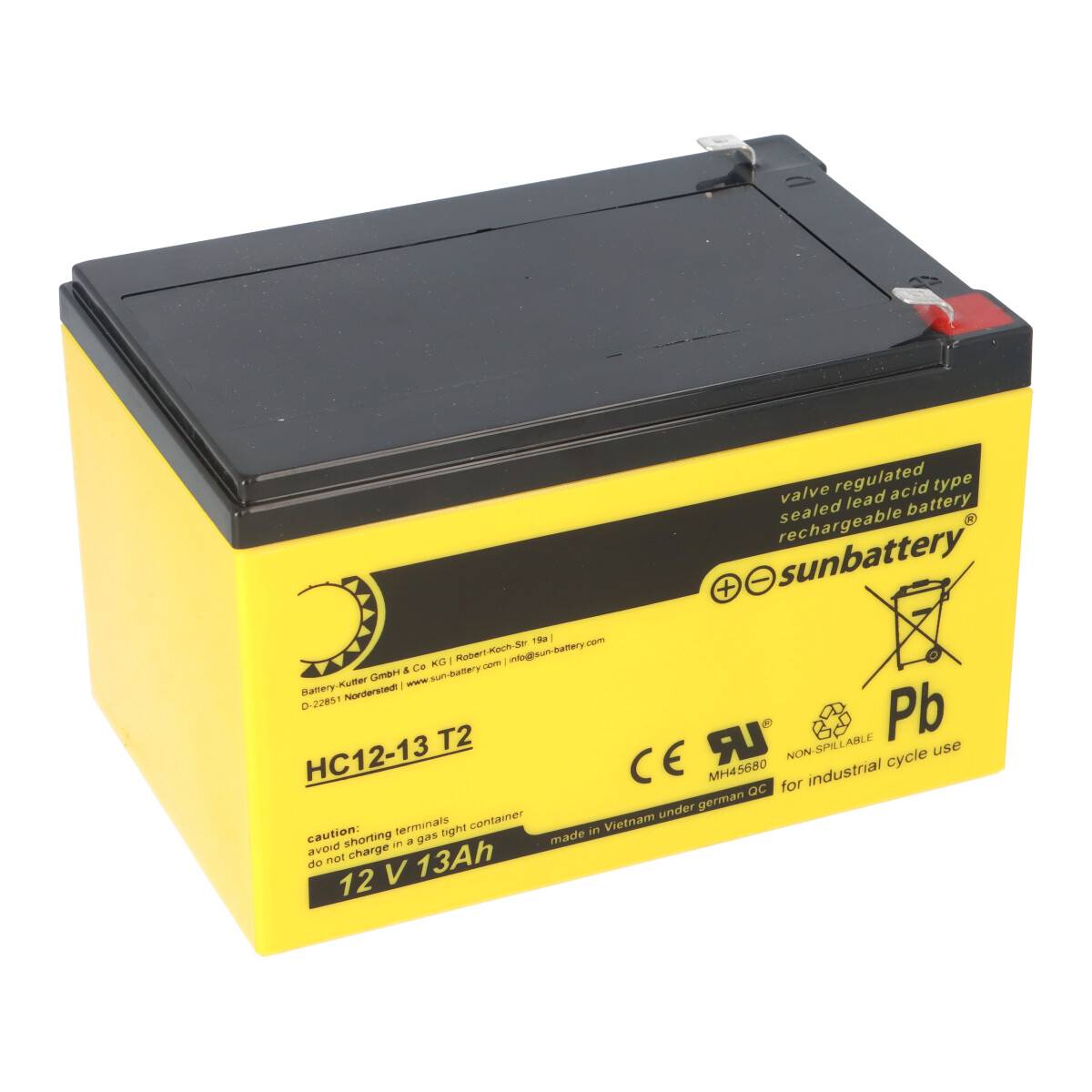 SUN Battery High Cycle AGM Bleiakku zyklenfest 12V 13Ah