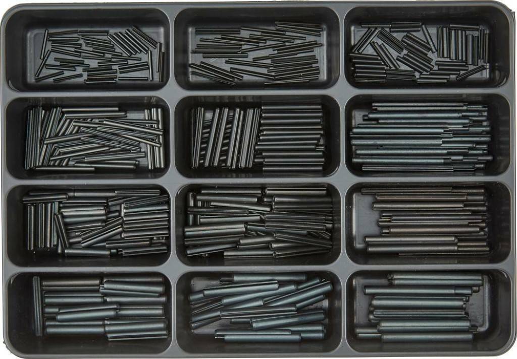 Spannhülsen-Sortiment, DIN 1481/ISO 8752, geschwärztSortiment Nr. 16 500-teiliges Spannhülsen-Sortiment nach DIN 1481/ISO 8751Lieferung Im stabilen