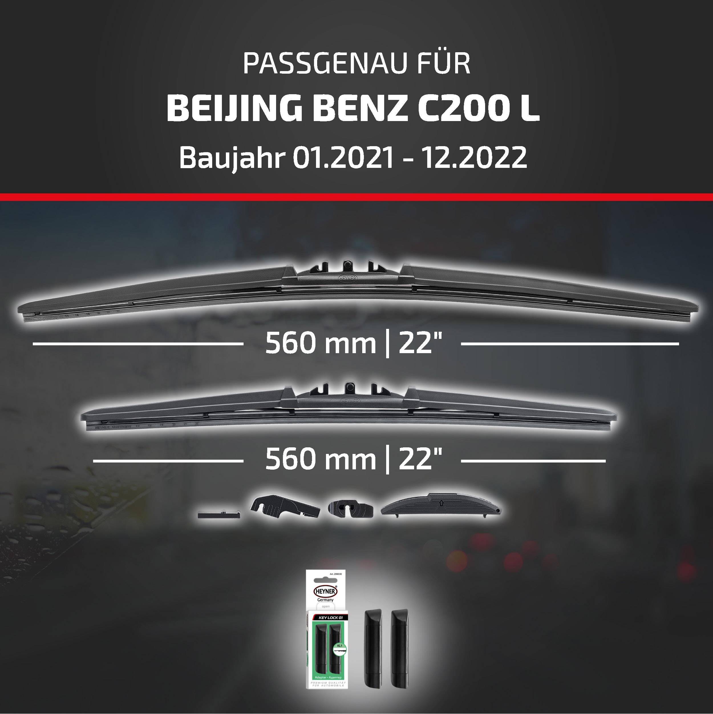 Kompatibilitätsgrafik für Beijing Benz C200 L, Modelljahr 01.2021-12.2022, mit zwei 560 mm (22