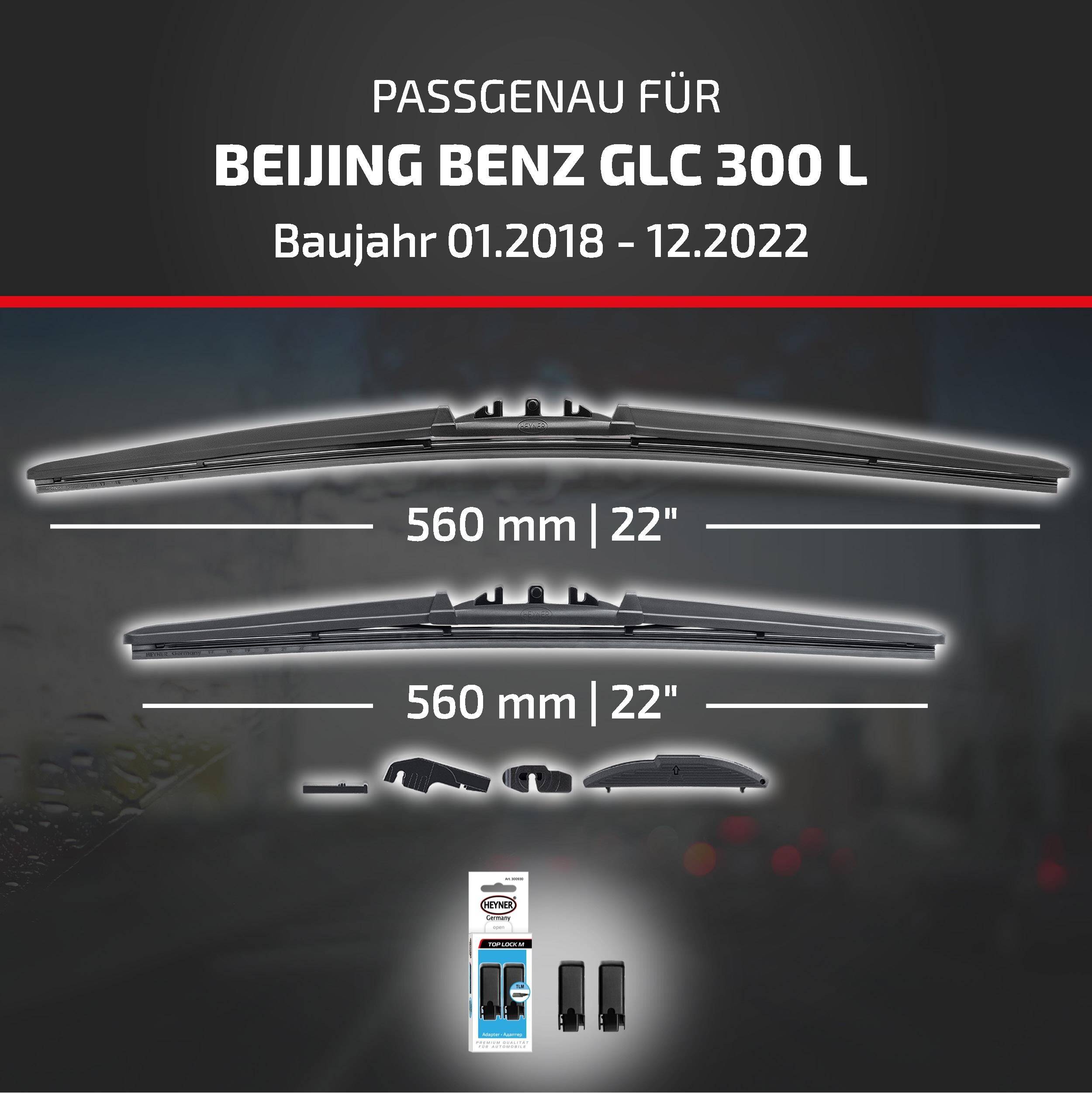 Kompatibilitätsdiagramm für Beijing Benz GLC 300 L, Baujahre 01.2018–12.2022, das zwei 560 mm (22