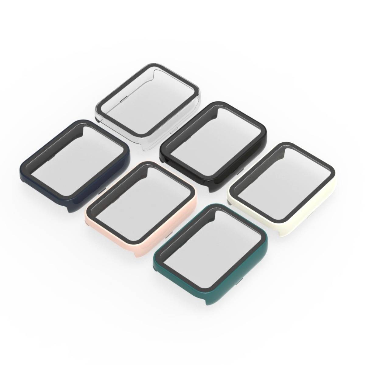 Integrierte Schutzhülle mit gehärtetem Glas, kompatibel mit Xiaomi Mi Band 10 Pro — PC+gehärtetes Glas Vollschutz, schlankes Design Black