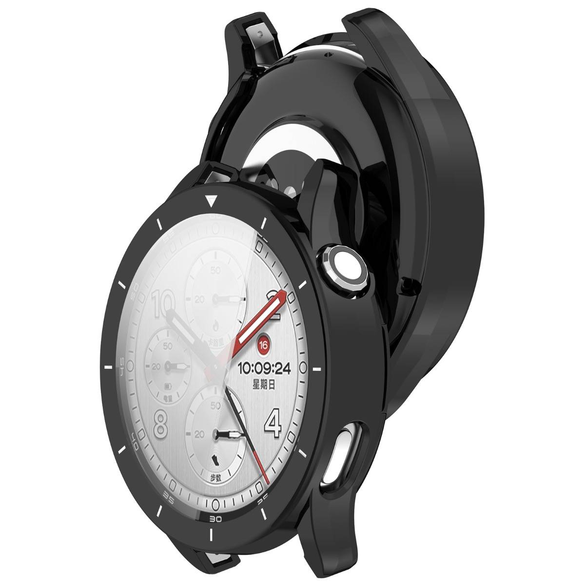Schutzhülle kompatibel mit Xiaomi Watch S5 — TPU Full-Cover Soft Case mit Vollschutz und schlankem Design Black