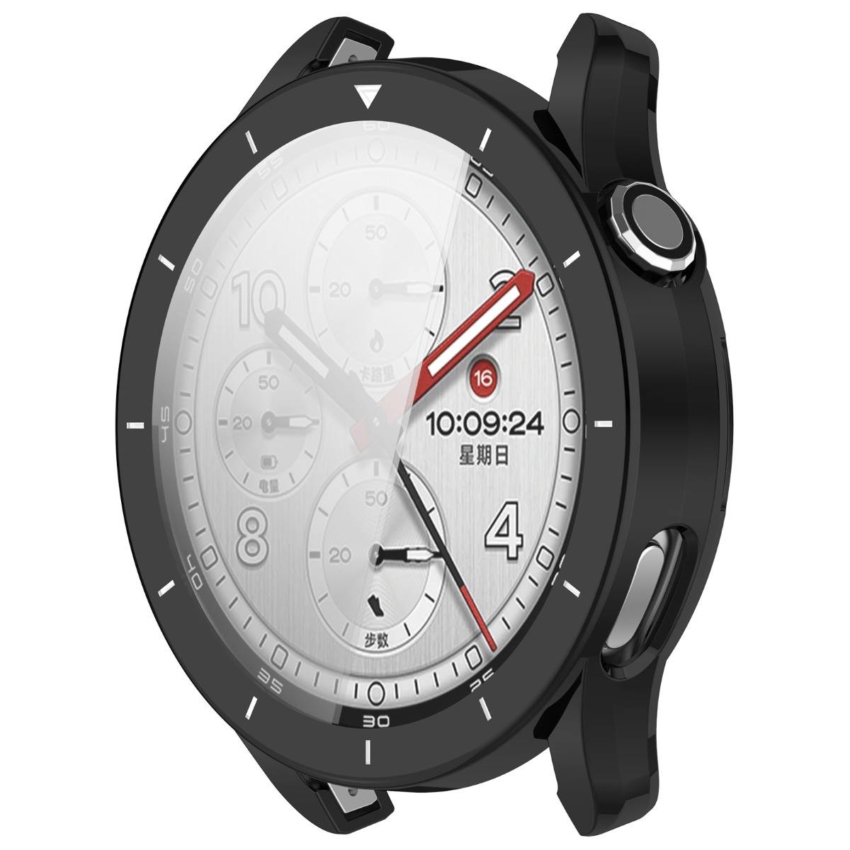 Schutzhülle kompatibel mit Xiaomi Watch S5 — TPU Full-Cover Soft Case mit Vollschutz und schlankem Design Black