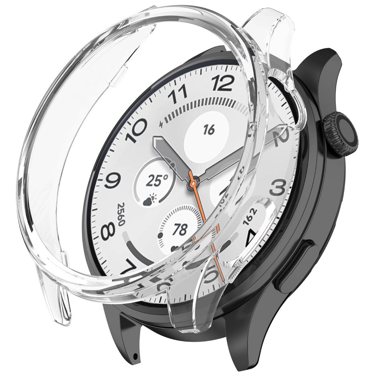 PC-Halbschalen-Hohlschutzhülle kompatibel mit Xiaomi Watch S5 — Leicht, robuster Sitz, Grundlegender Alltagschutz, Mehrere Farben Transparent