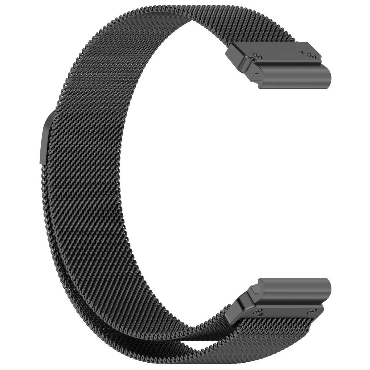 22mm Milanese Schnellwechsel Edelstahl-Uhrenarmband – kompatibel mit Garmin Fenix 8 Pro und mehreren Modellen Black