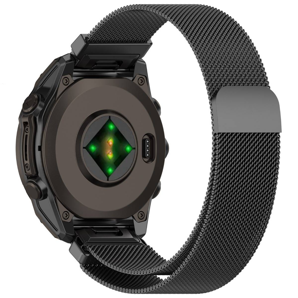 22mm Milanese Schnellwechsel Edelstahl-Uhrenarmband – kompatibel mit Garmin Fenix 8 Pro und mehreren Modellen Black