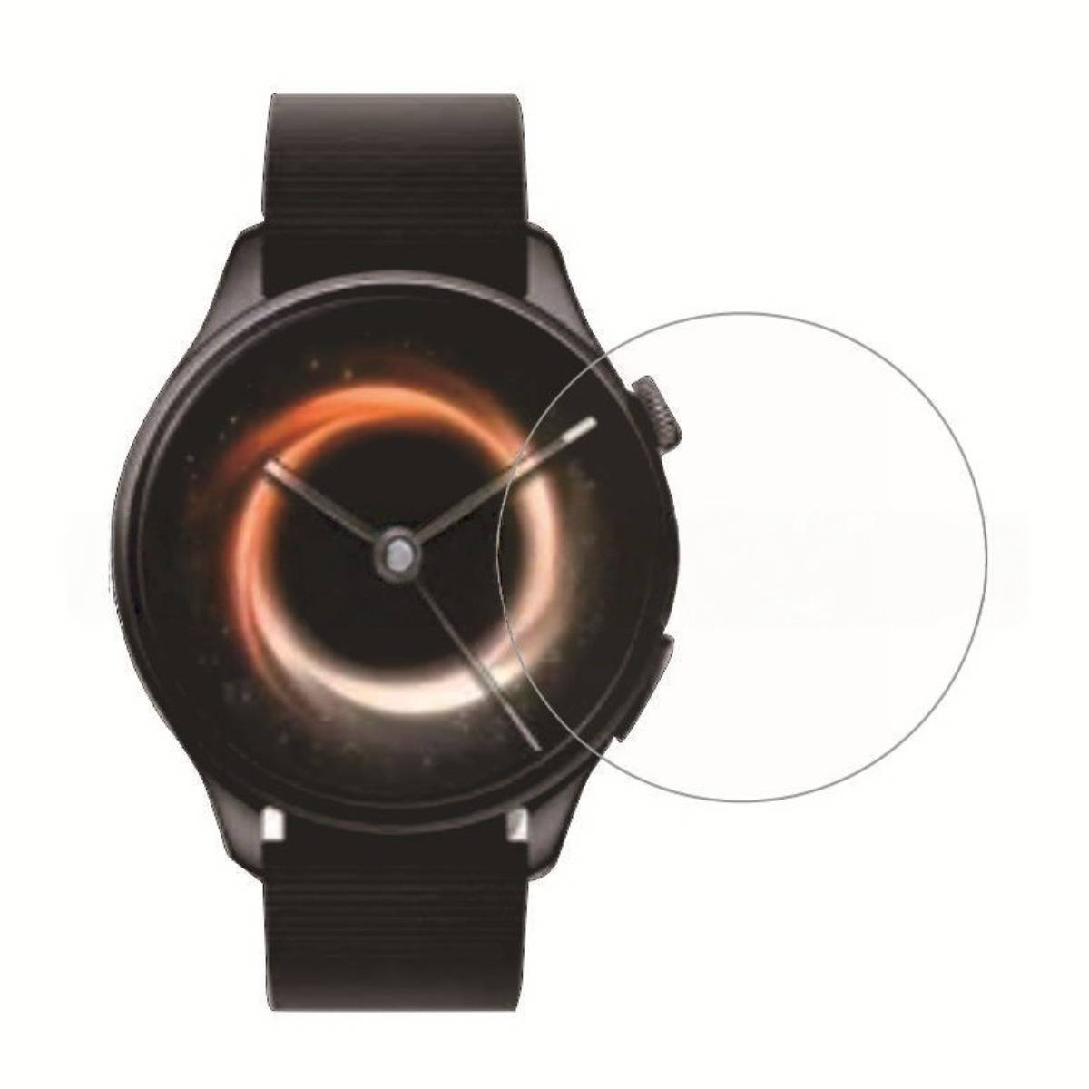 Gehärtetes Glas Displayschutz kompatibel mit Xiaomi Watch S5 - HD gewölbte Kante, 3er-Pack mit Alkoholpads