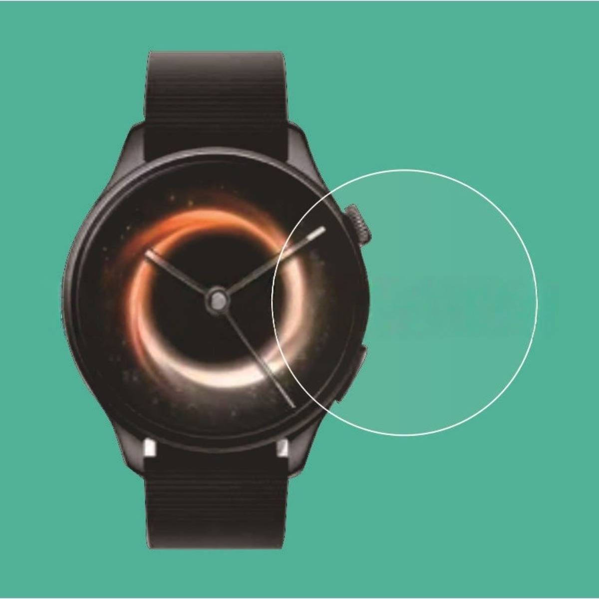 Gehärtetes Glas Displayschutz kompatibel mit Xiaomi Watch S5 - HD gewölbte Kante, 3er-Pack mit Alkoholpads