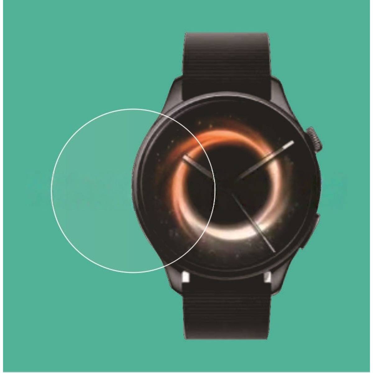Gehärtetes Glas Displayschutz kompatibel mit Xiaomi Watch S5 - HD gewölbte Kante, 3er-Pack mit Alkoholpads
